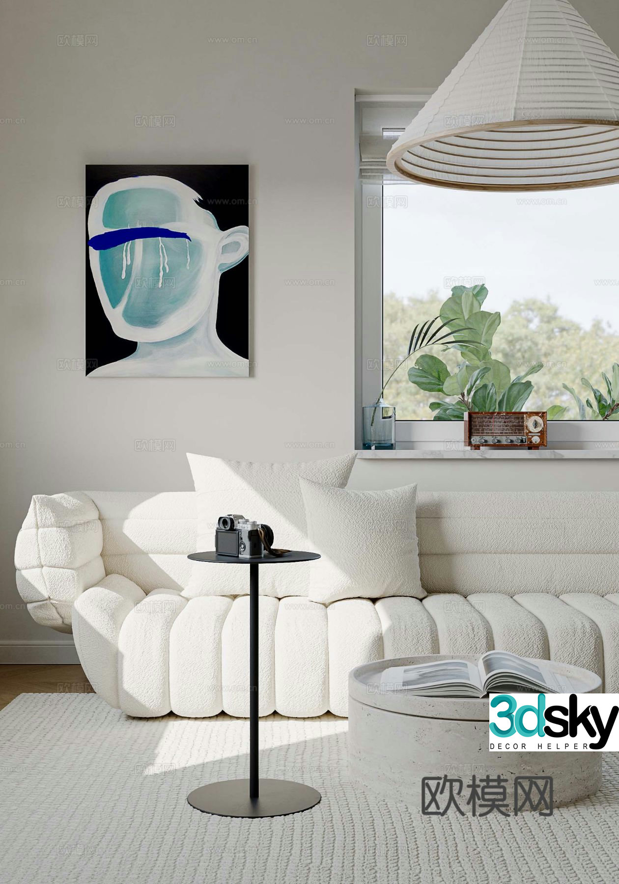 Modern double coffee table 3d model