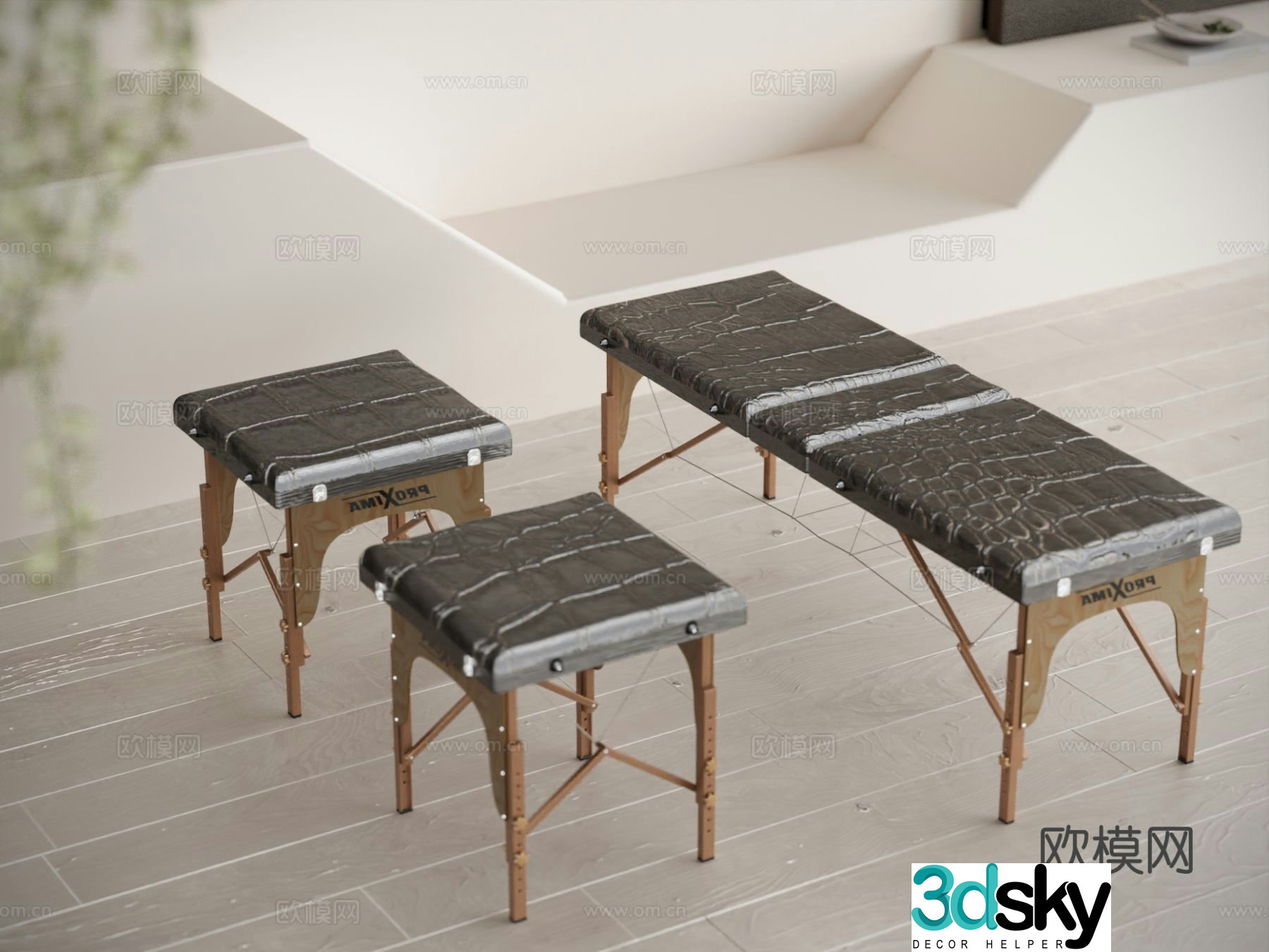 Stool sofa stool shoe changing stool square stool 3D model