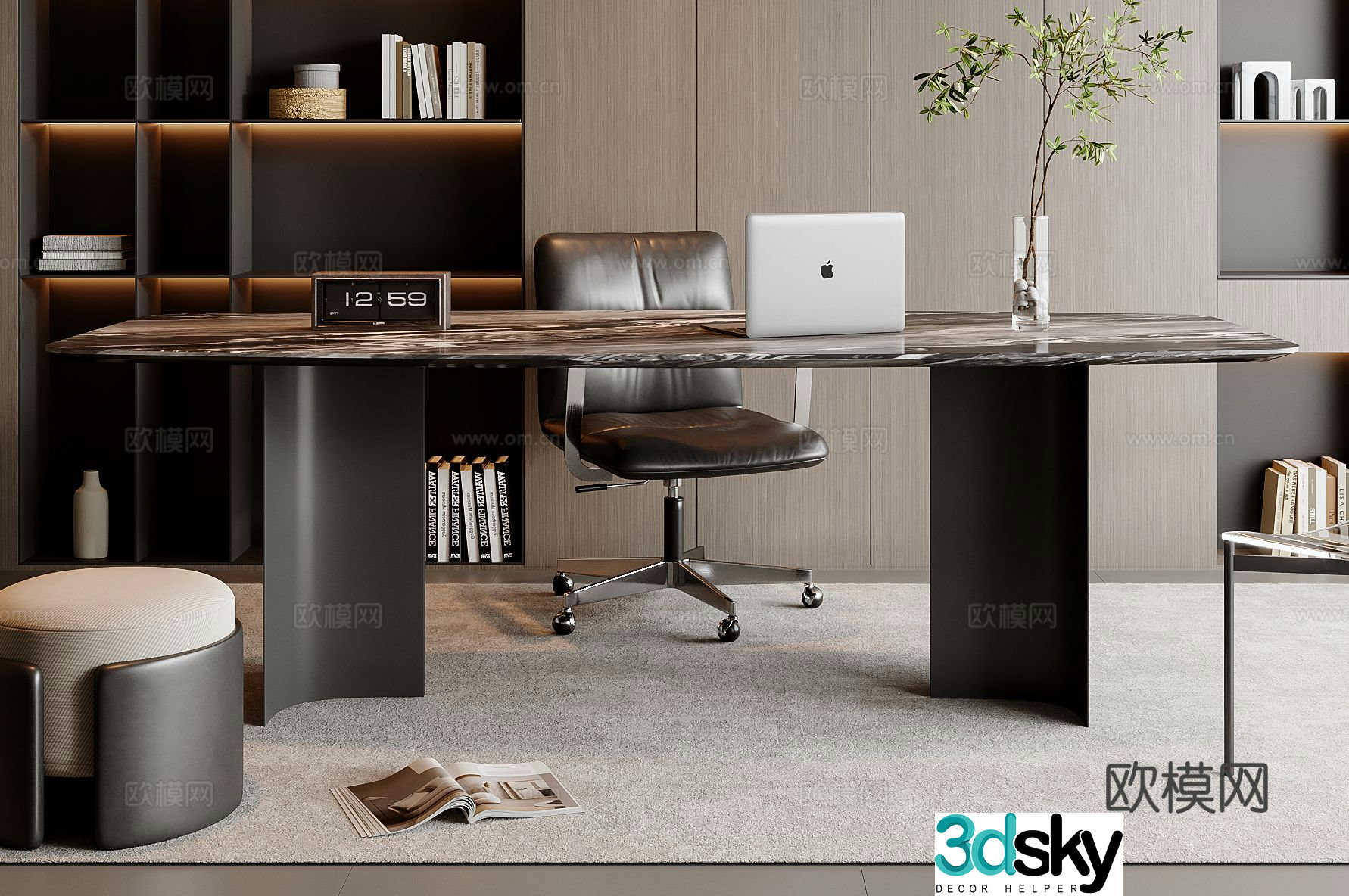 Modern desk chair 3d model