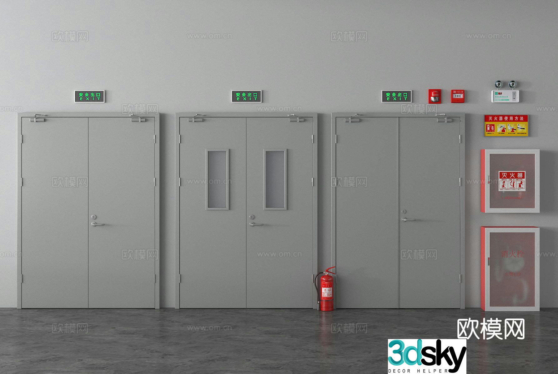 fire door fire door safety door 3d model