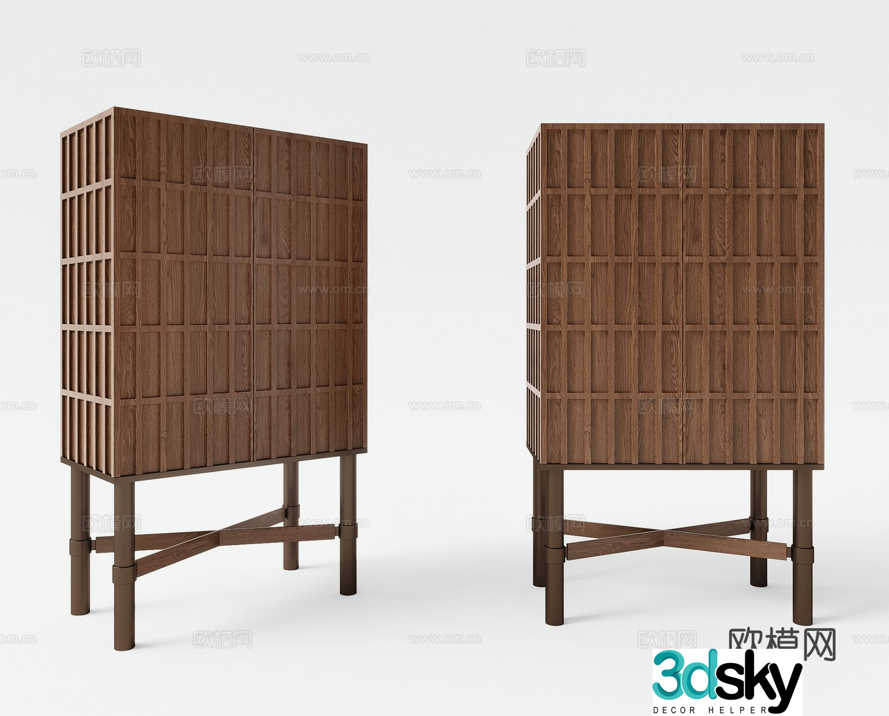 Wabi-sabi decorative cabinet 3d model