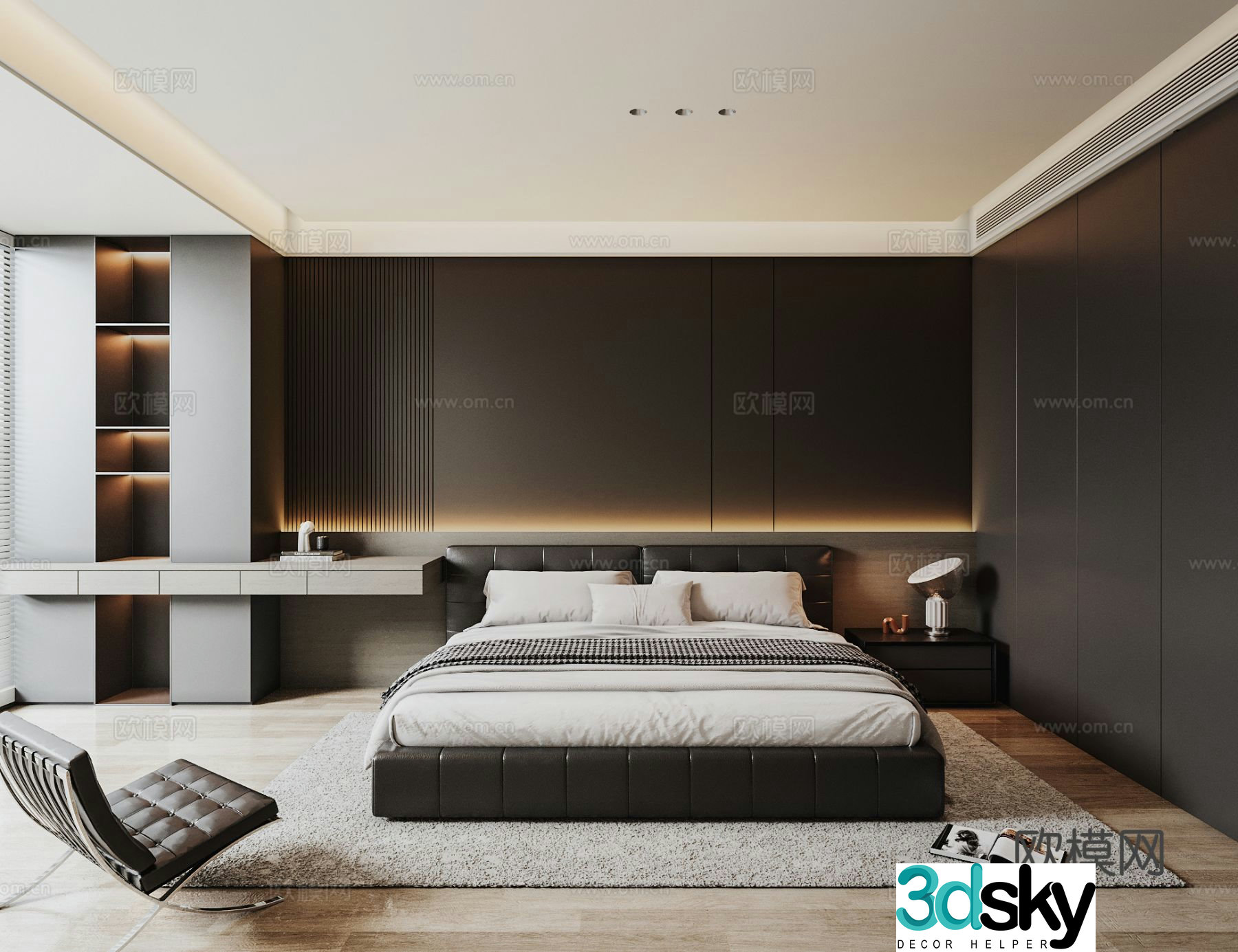 Italian style bedroom master bedroom 3d model