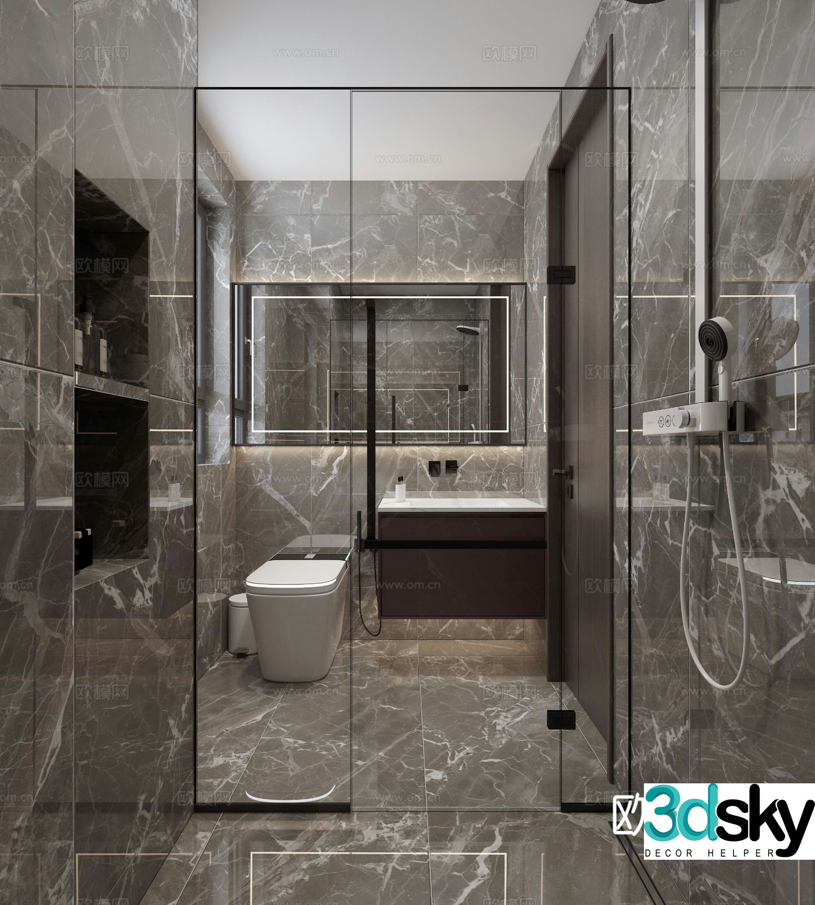 Modern bathroom bathroom 3d model