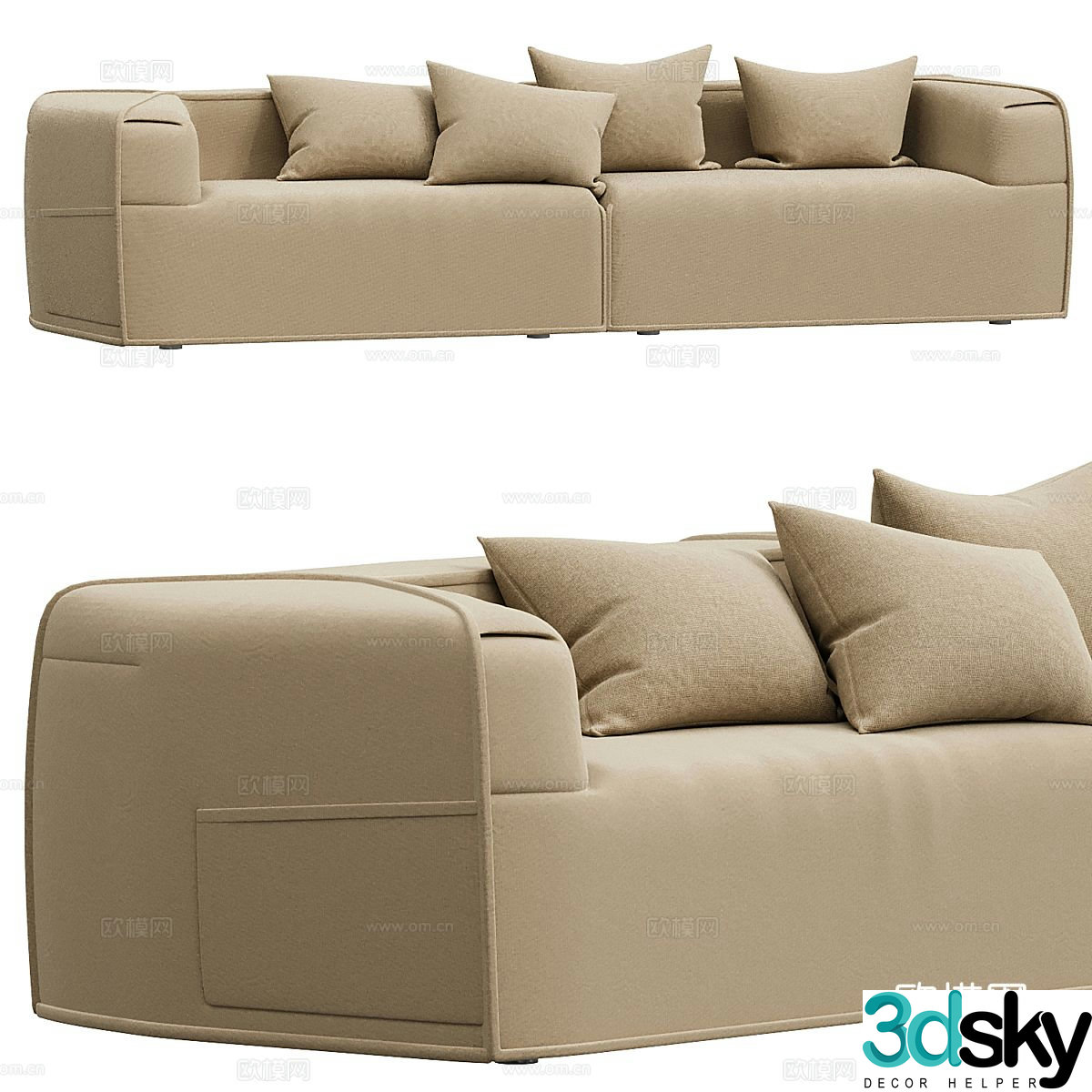 Double sofa 3d model