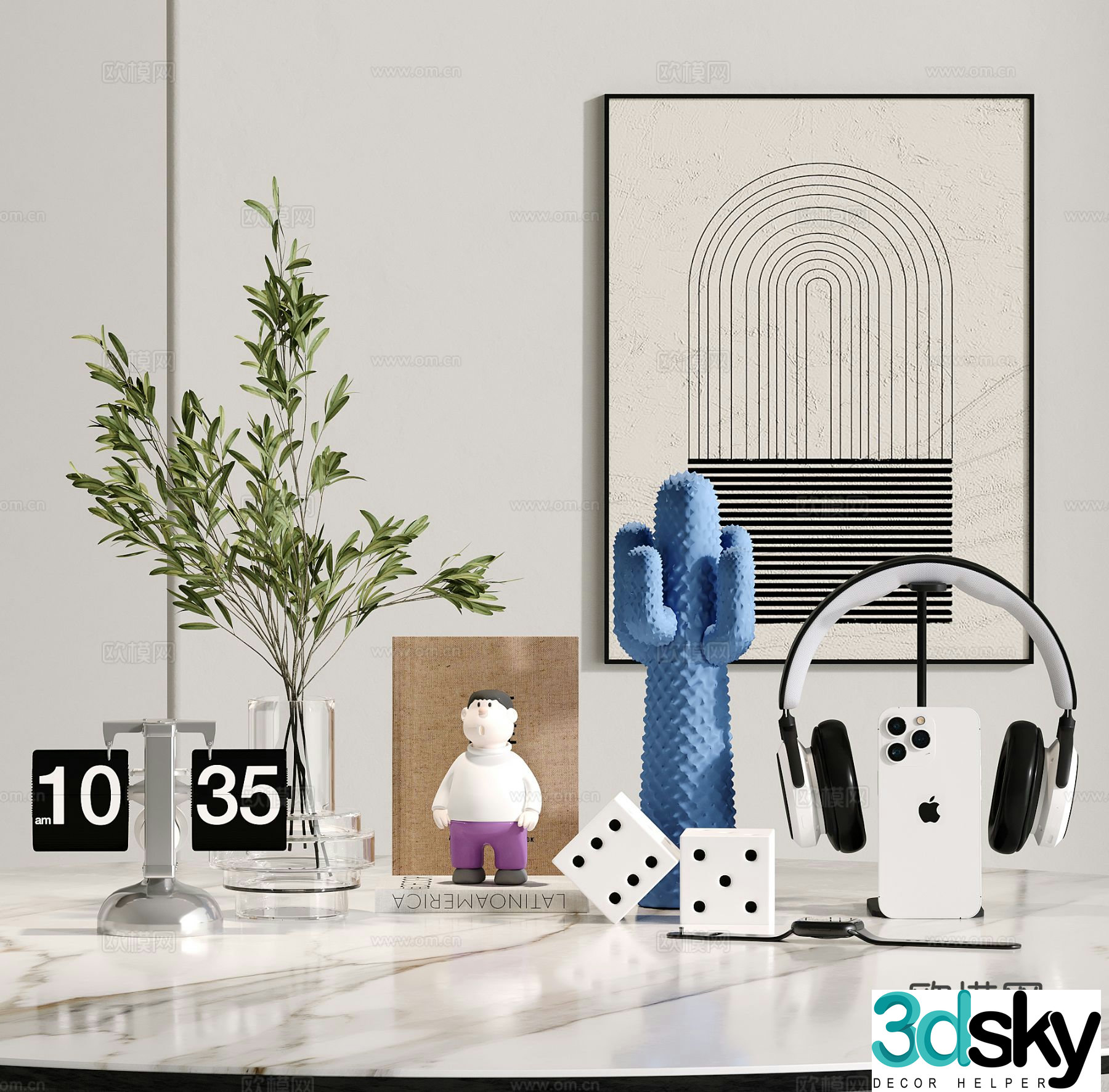 Modern decorations tableware vase headset 3d model