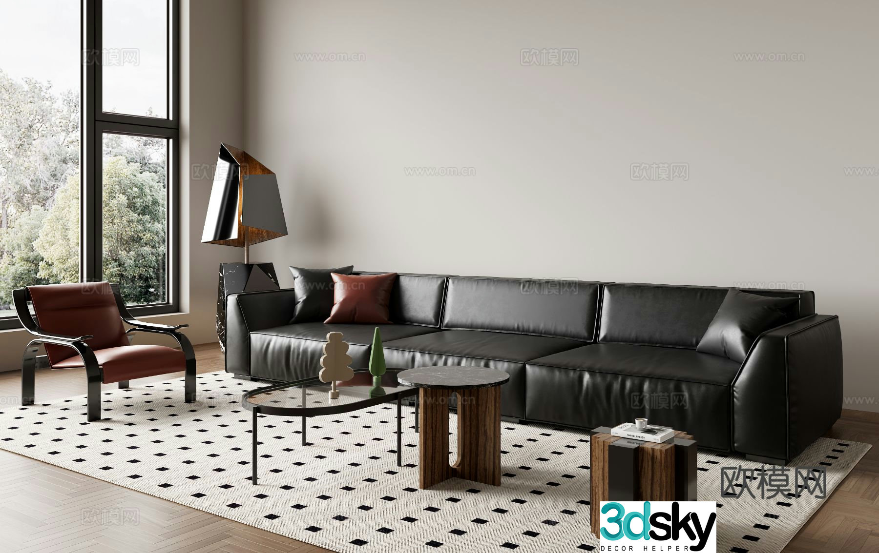 Italian sectional sofa 3d model