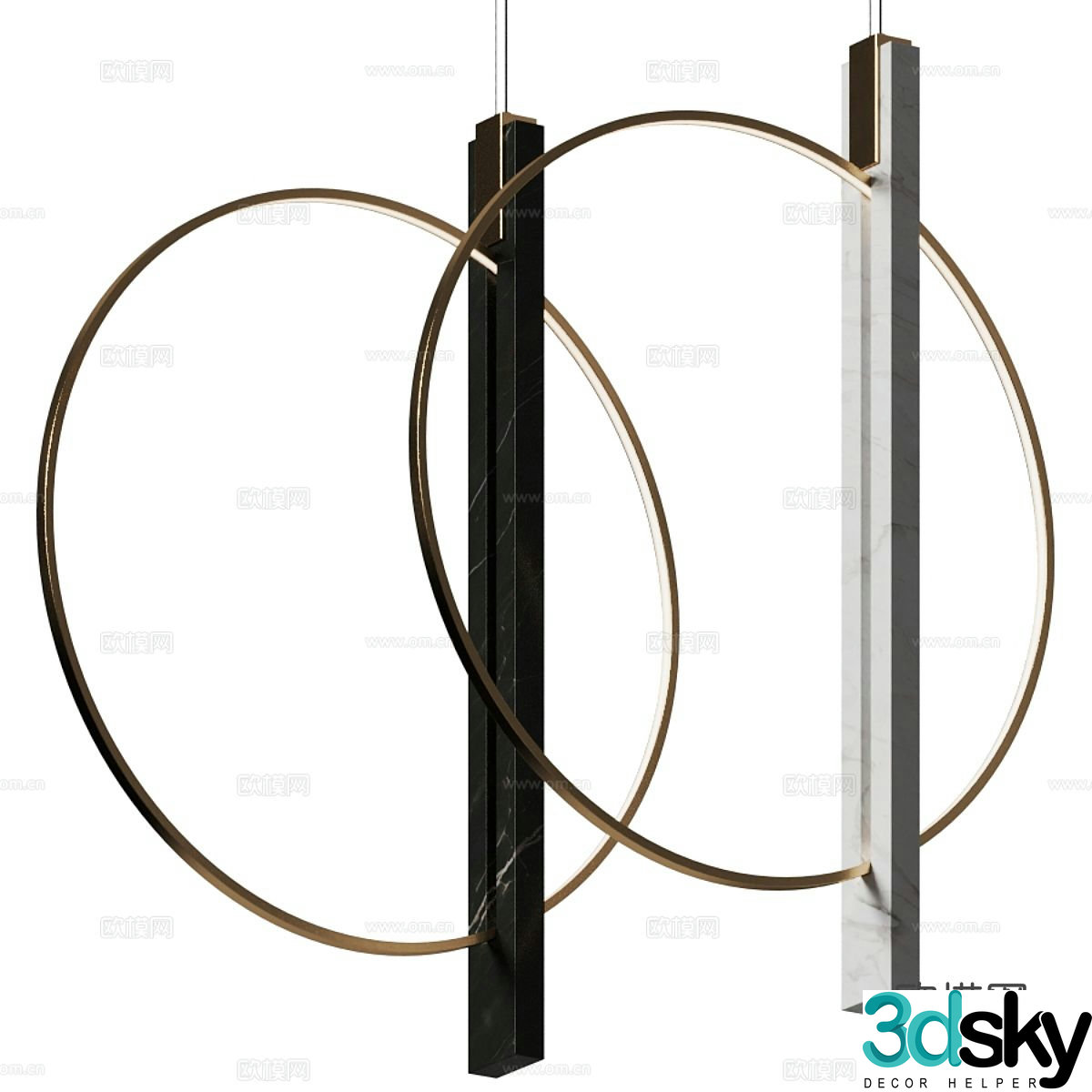 Minimalist wall light ring wall light 3d model