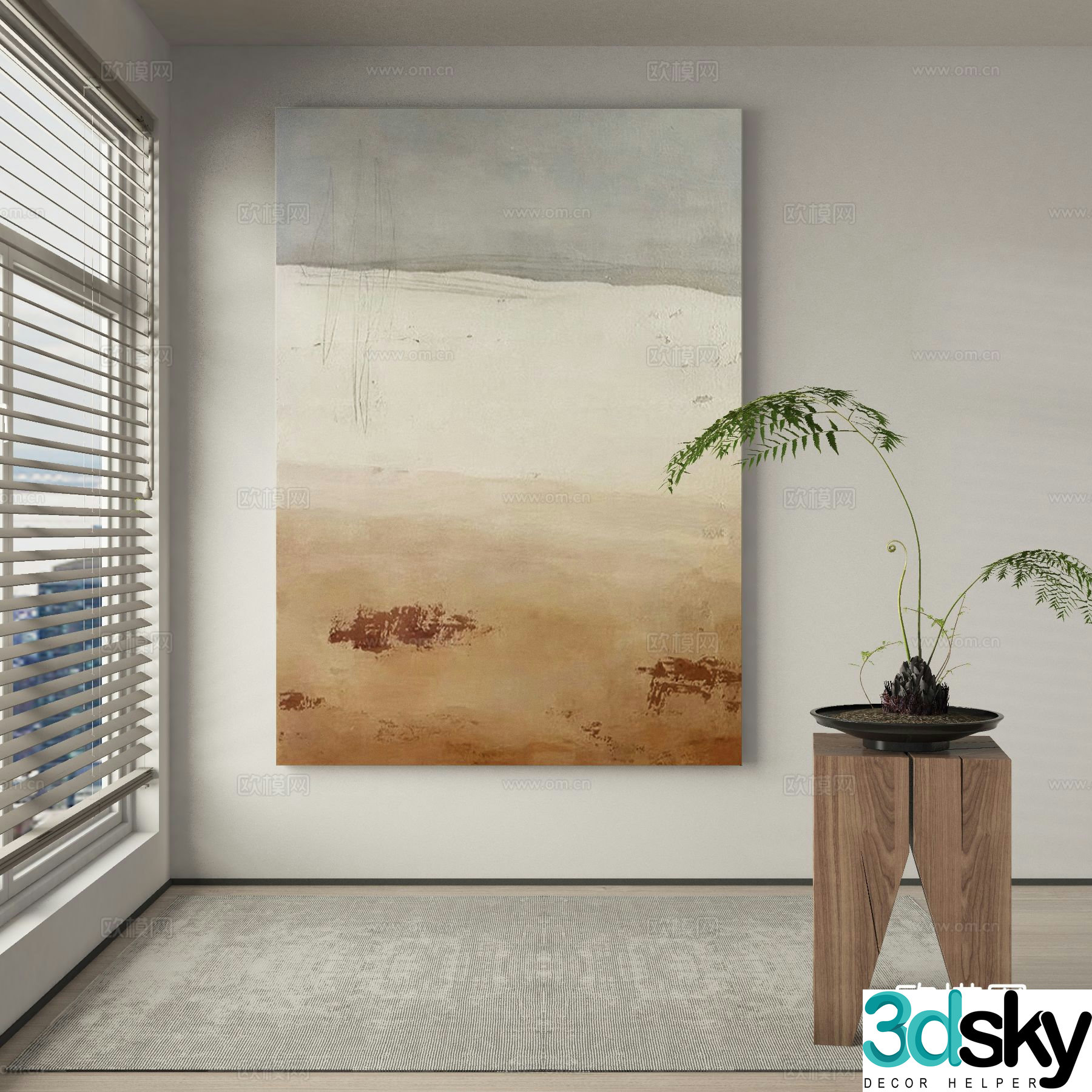 Modern texture painting decorative painting 3d model