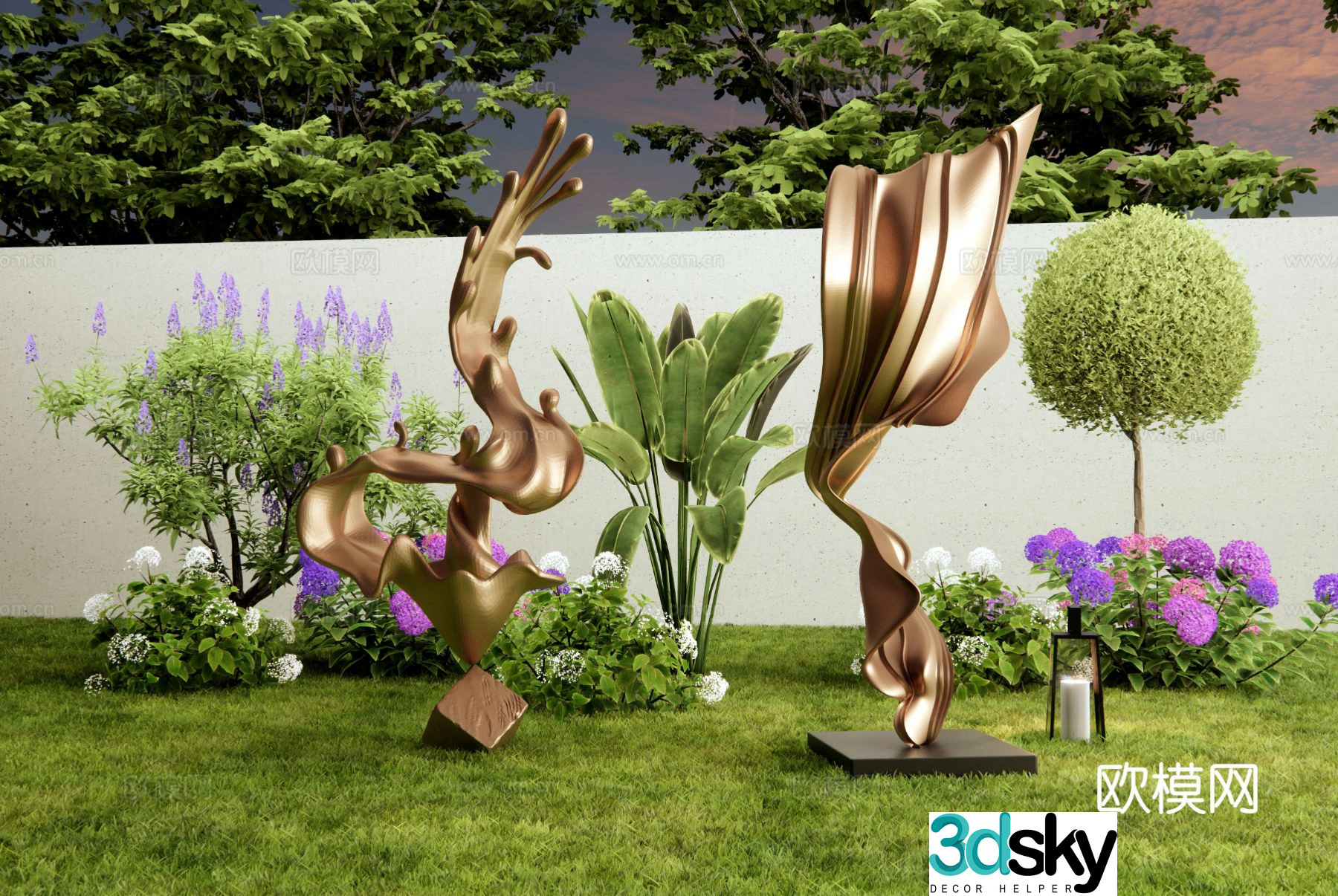 Modern landscape sculpture abstract sculpture 3d model