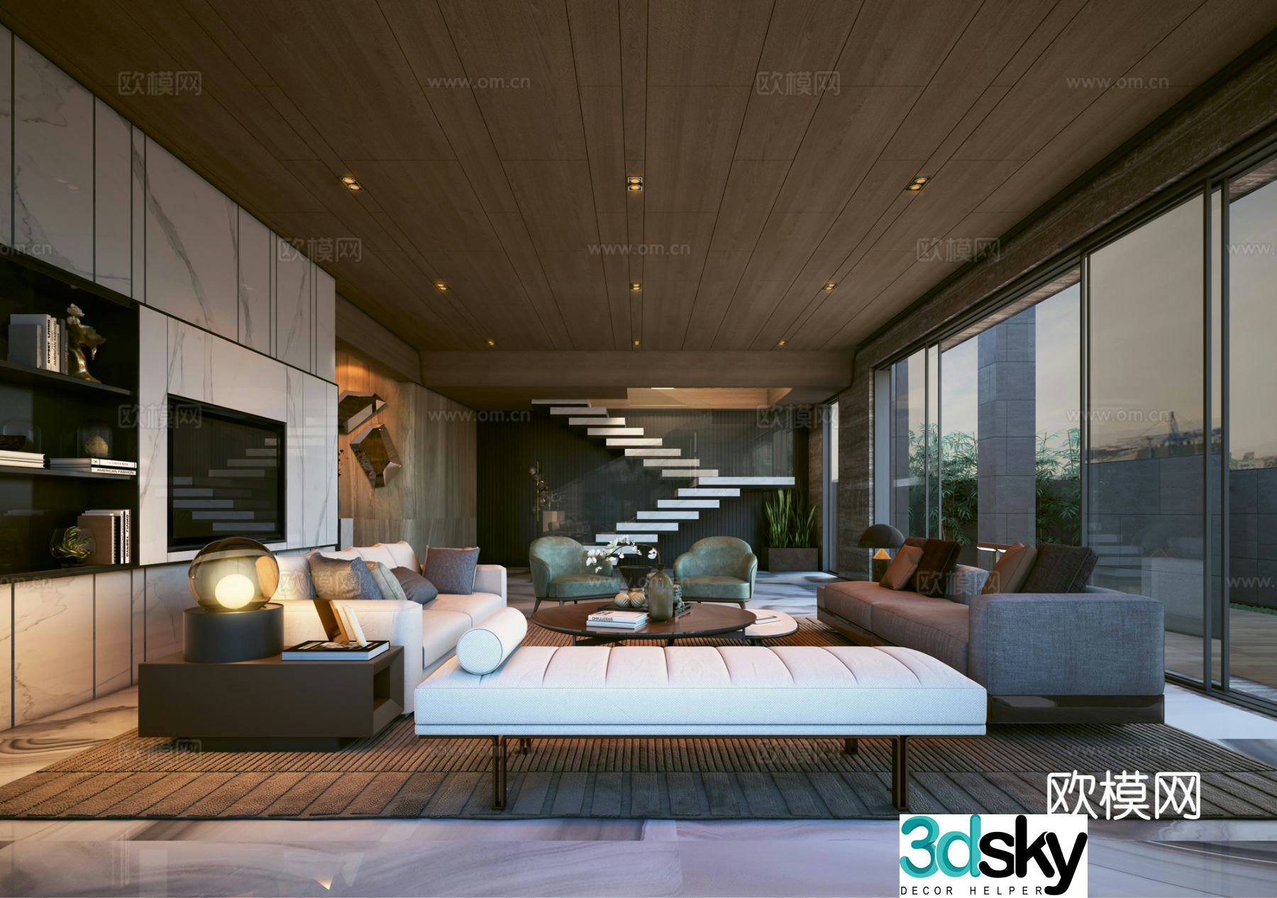 Modern living room 3d model
