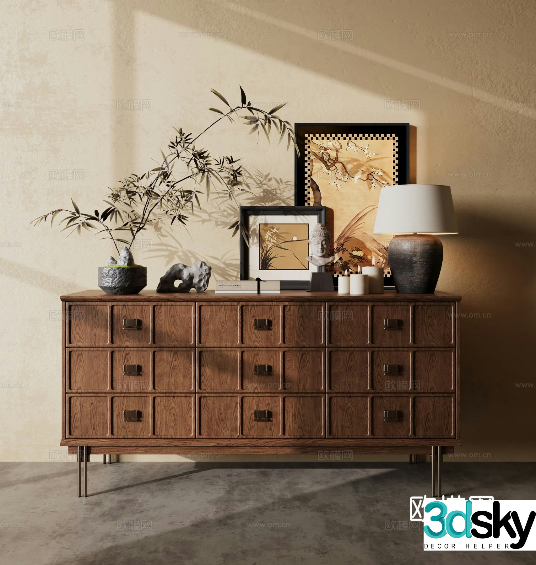 Medieval style entrance cabinet 3D model