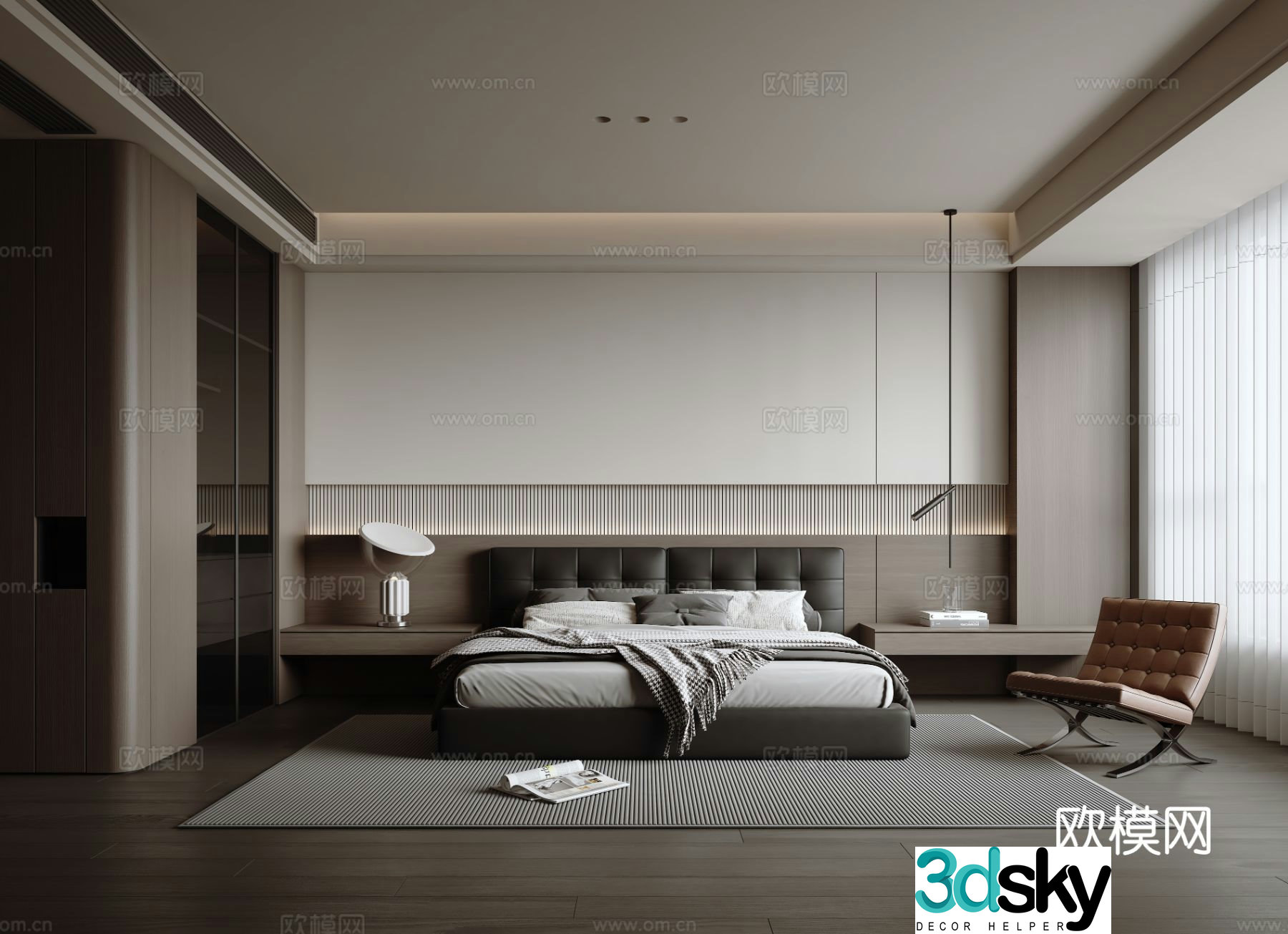 Italian style bedroom master bedroom 3d model