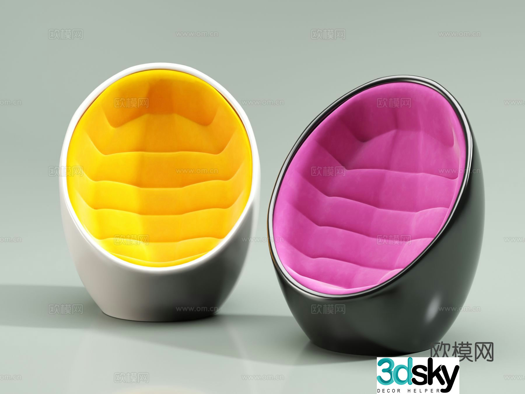 Modern Internet celebrity chair leisure chair eggshell sofa wrapped sofa 3D model