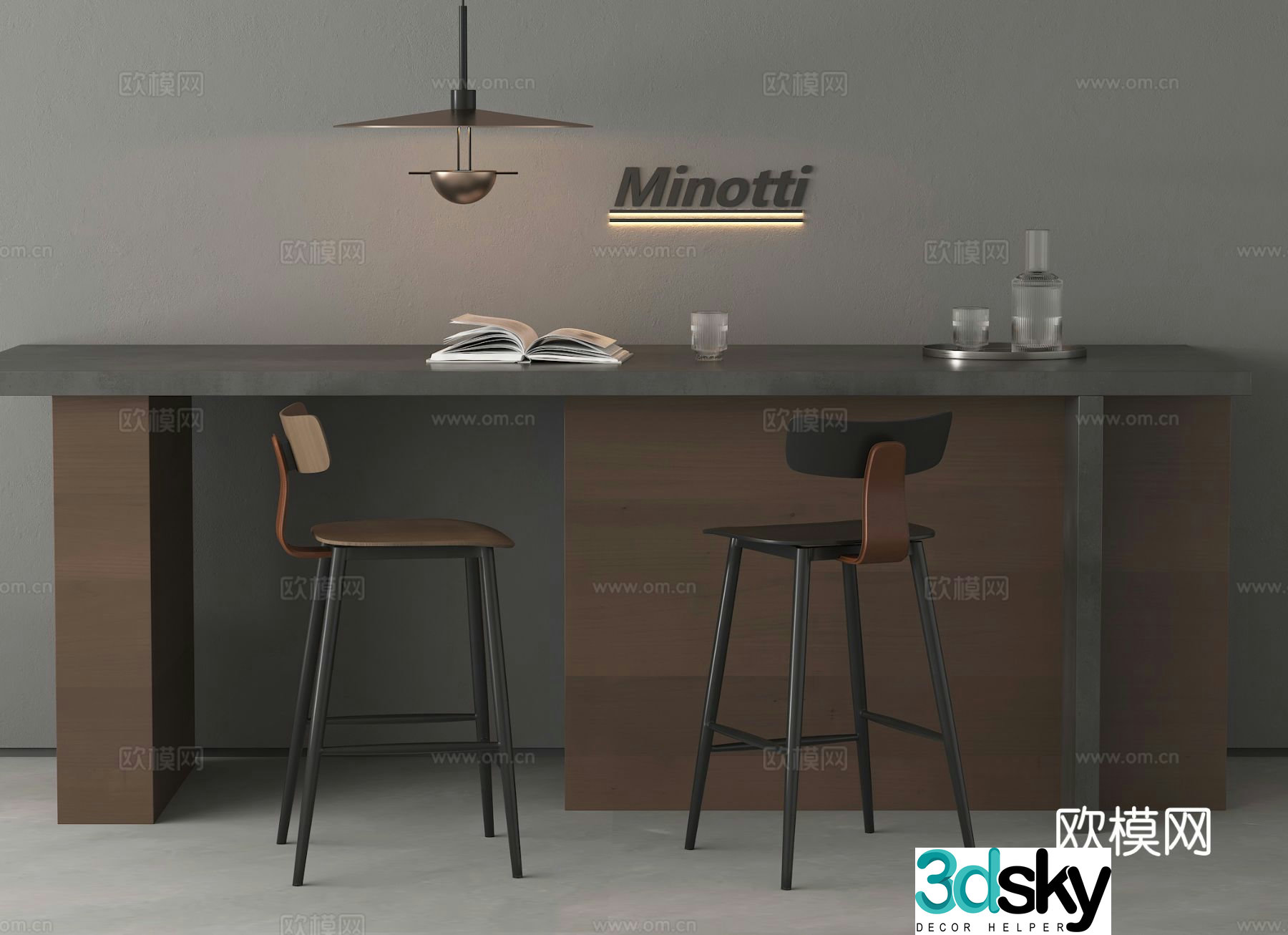 Medieval style bar bar chair 3d model