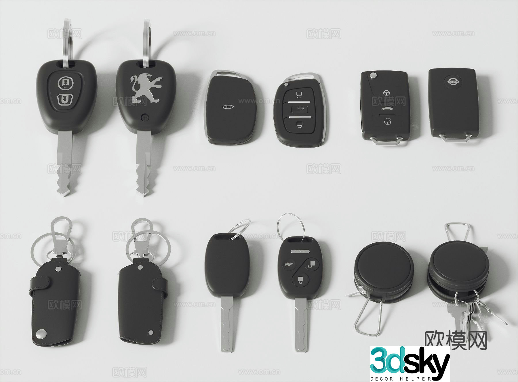 modern car key 3d model