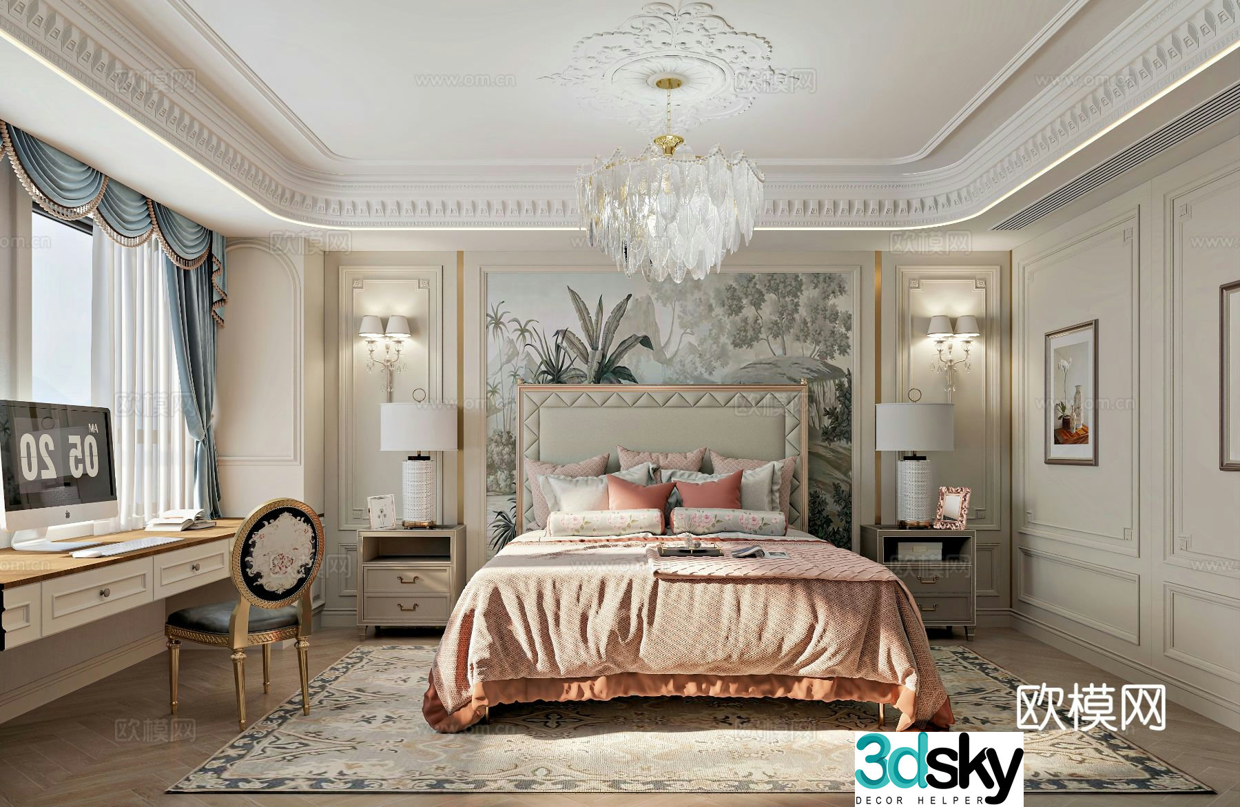 French bedroom master bedroom 3d model