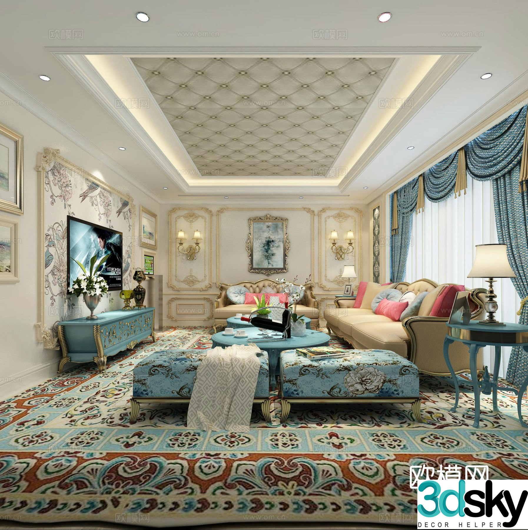 French living room 3d model