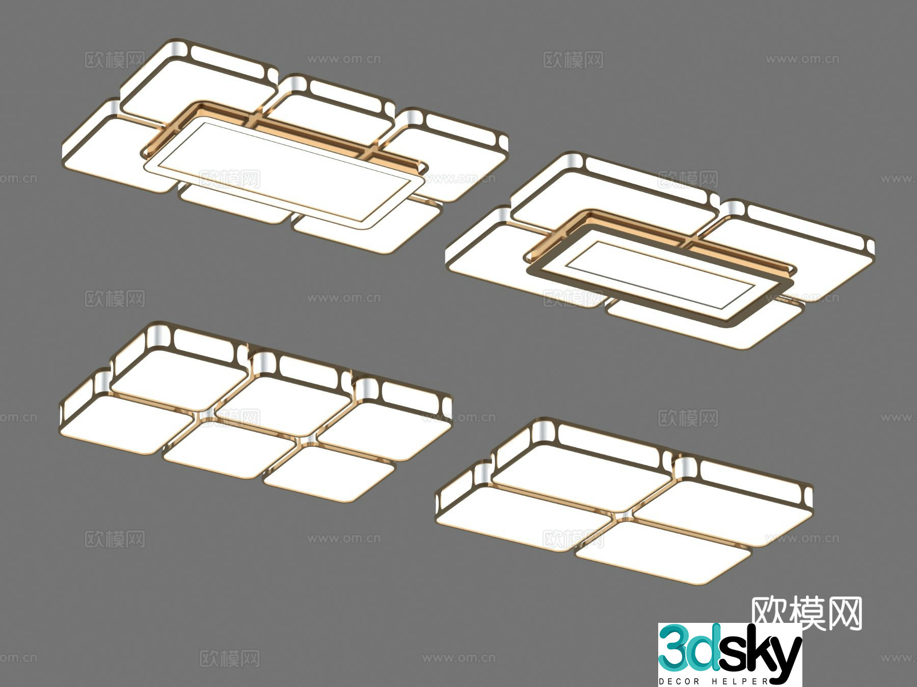 New Chinese style ceiling lamp 3d model