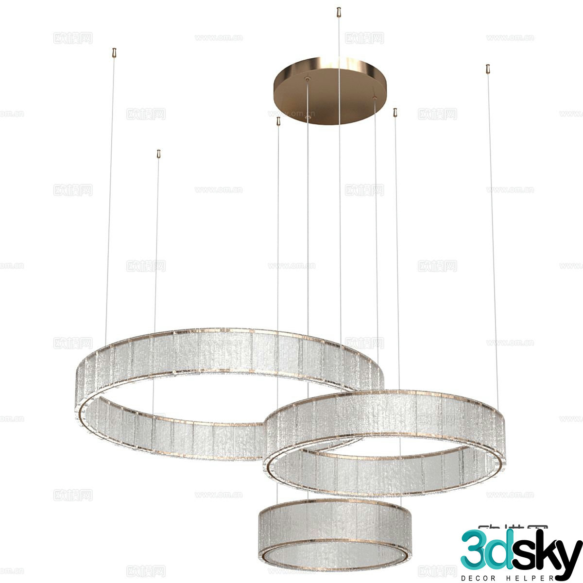Light luxury chandelier ring chandelier 3d model
