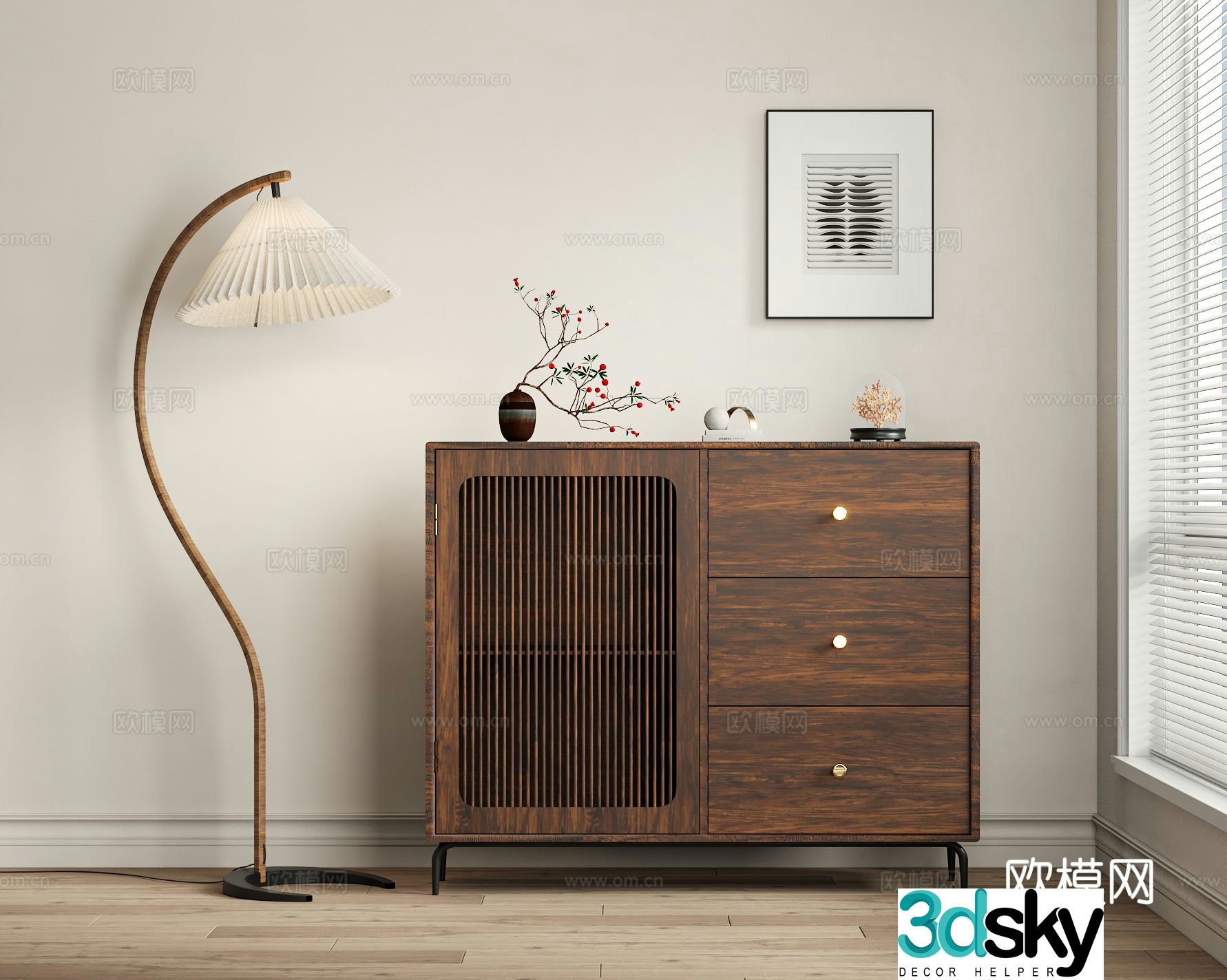 Medieval style chest of drawers 3D model