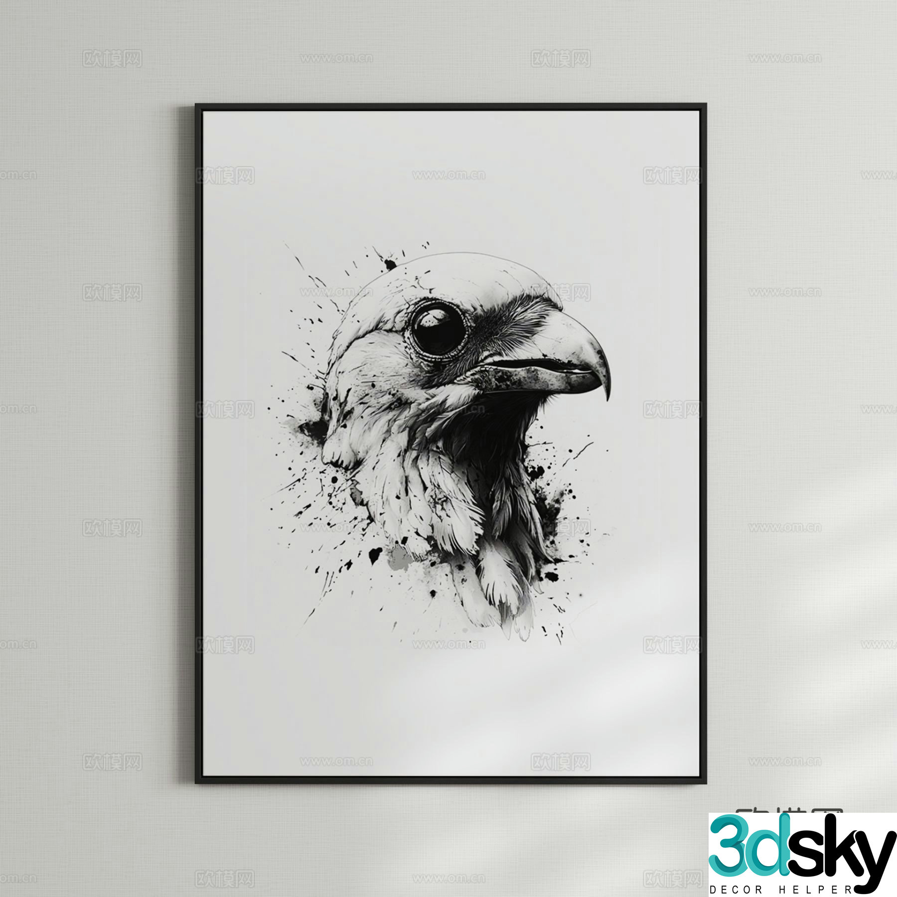 Modern creative hanging painting art painting decorative painting 3D model