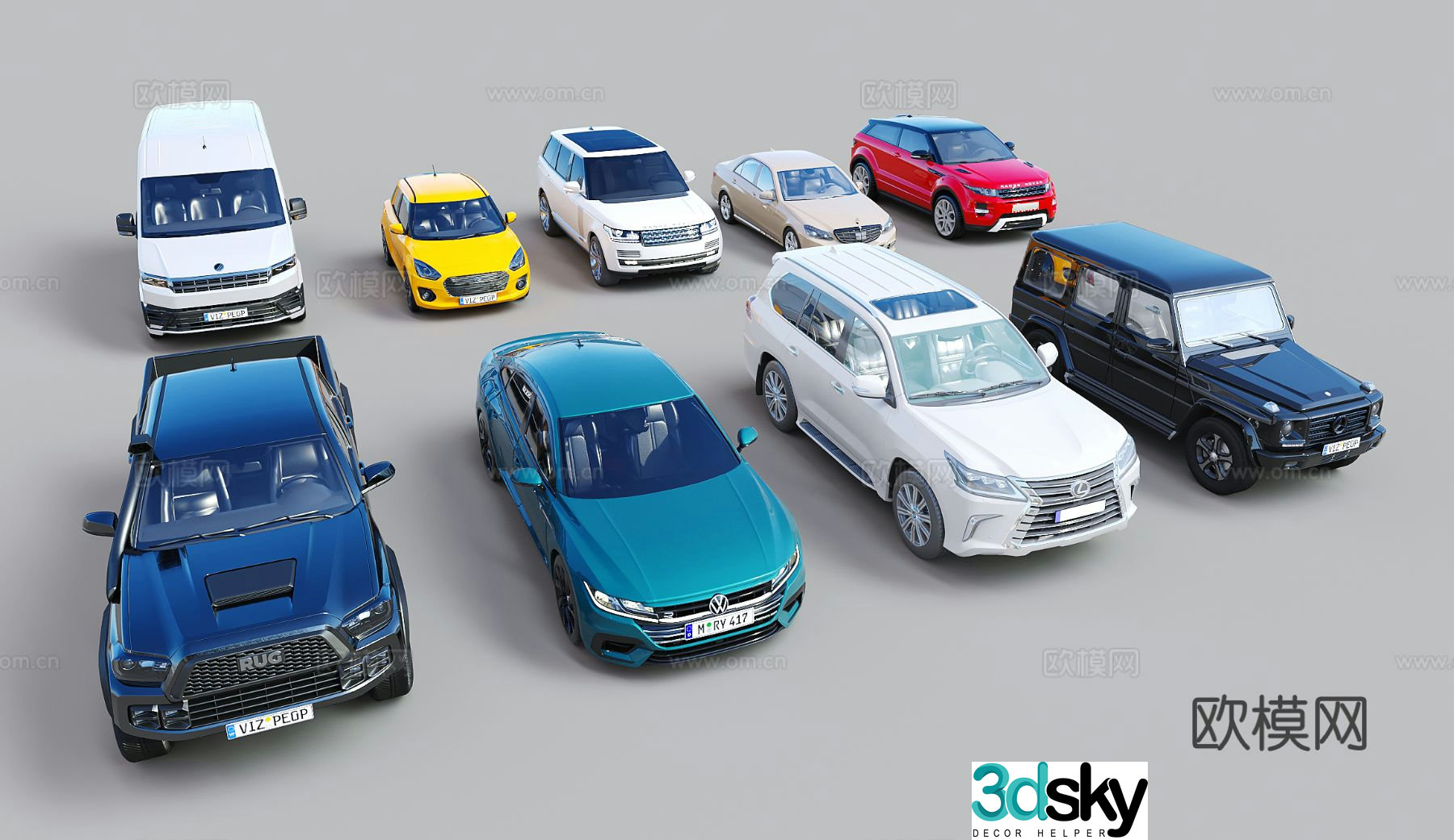 Hyundai car sedan off-road vehicle pickup truck 3d model