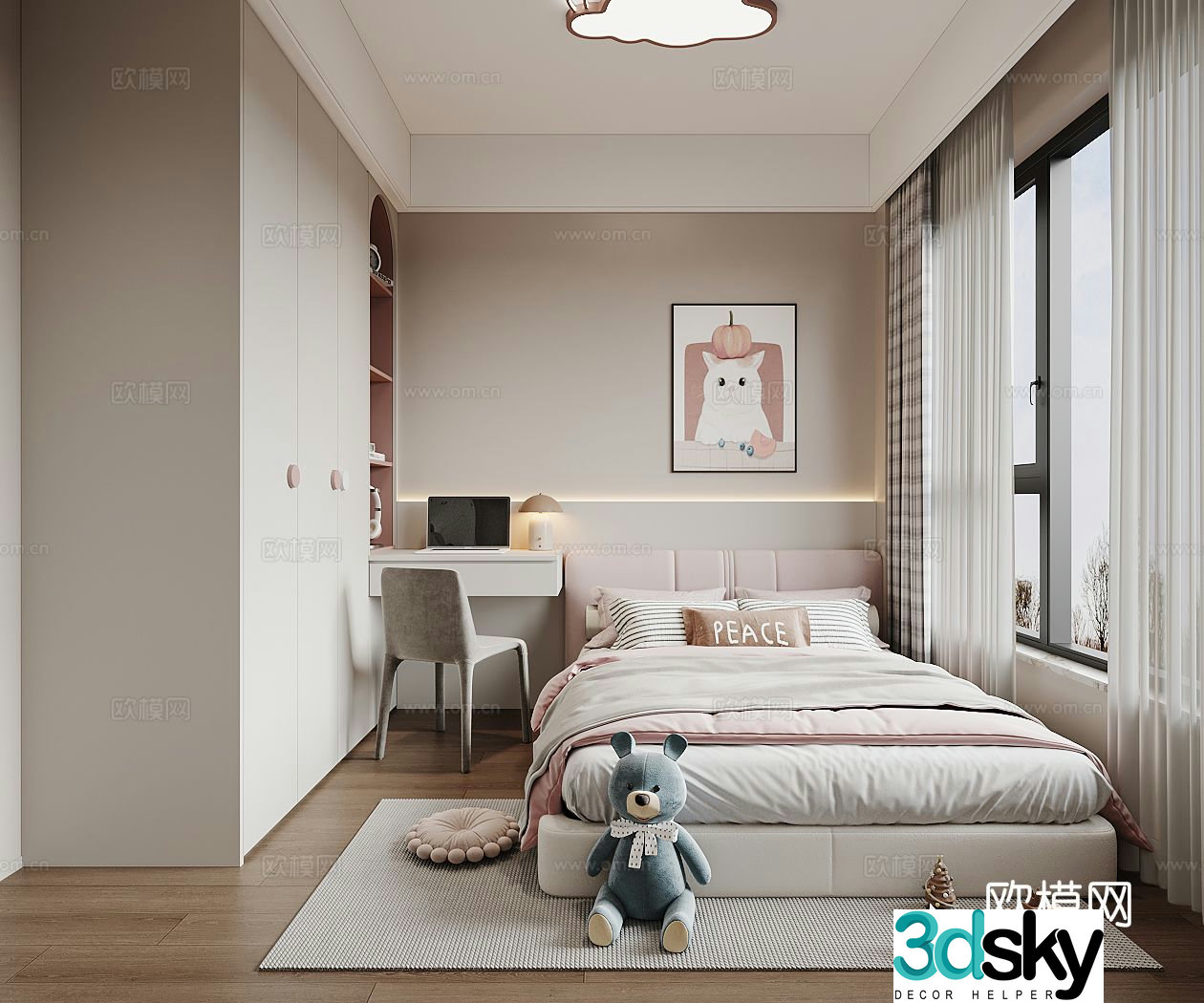 Modern girl’s room second bedroom bedroom 3d model
