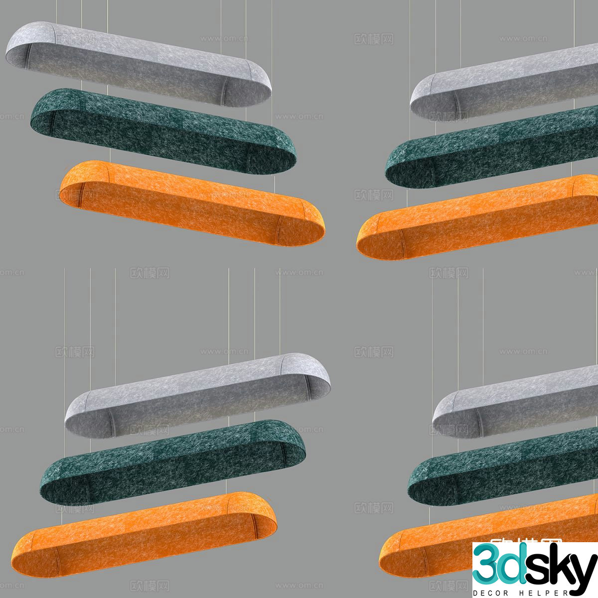 Modern minimalist chandelier 3d model