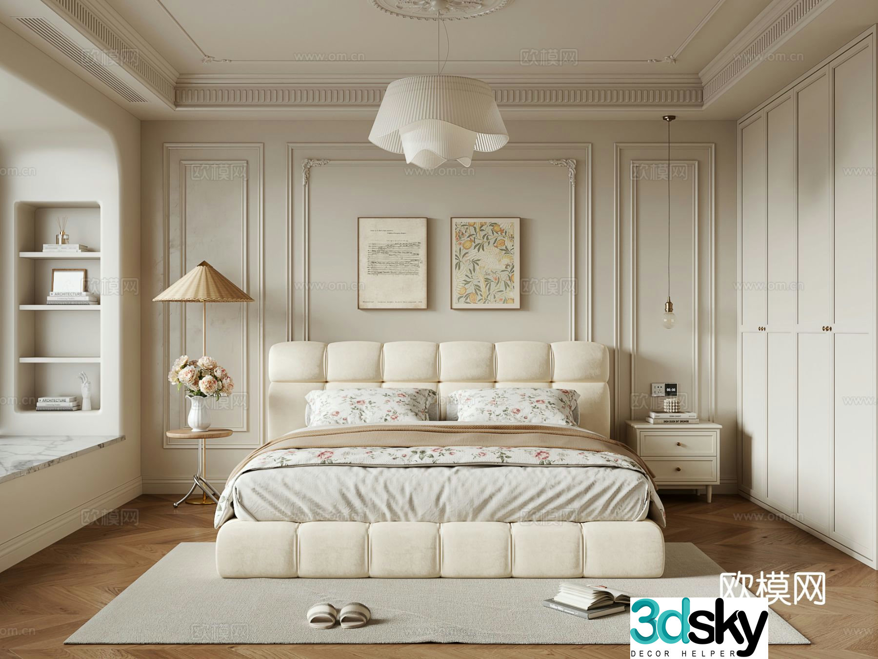 French bedroom master bedroom 3d model