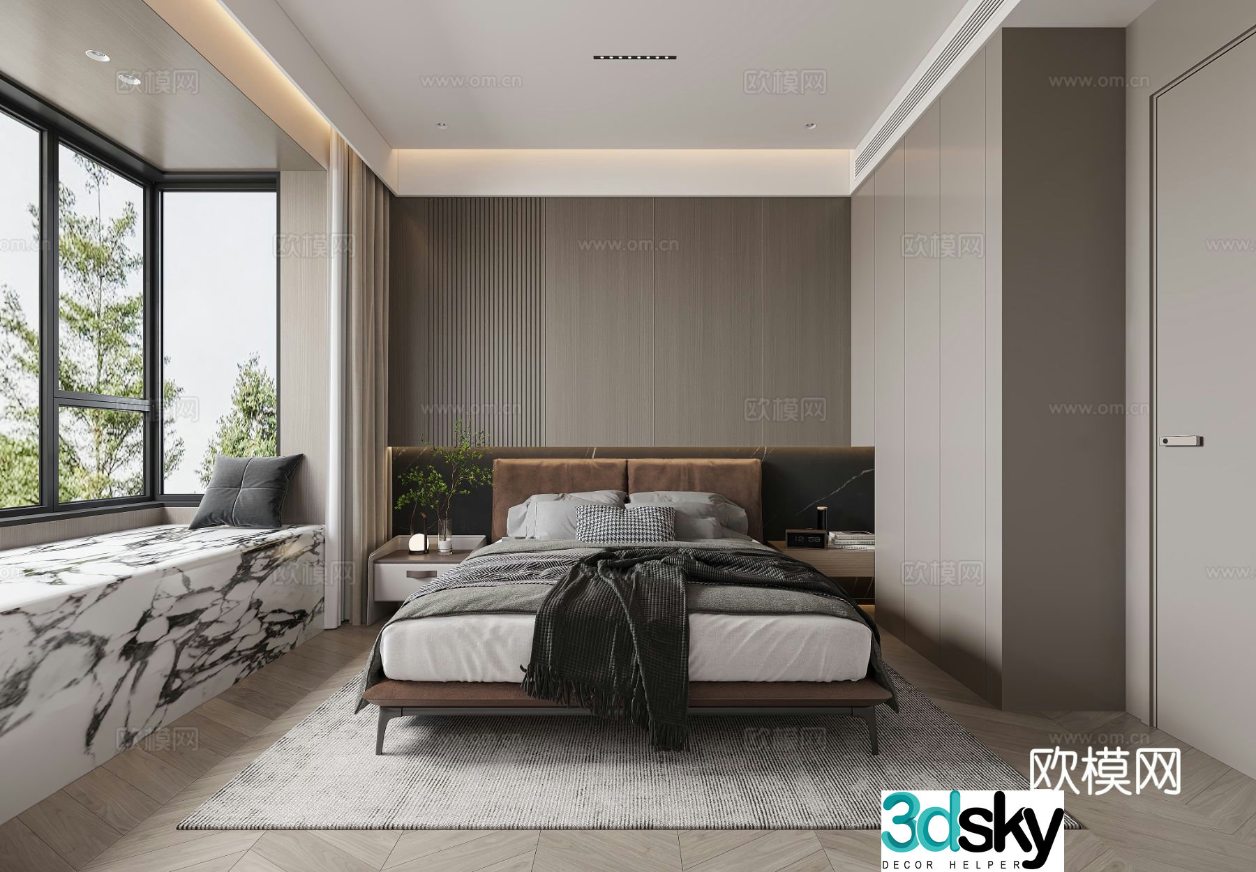 Modern bedroom second bedroom 3d model