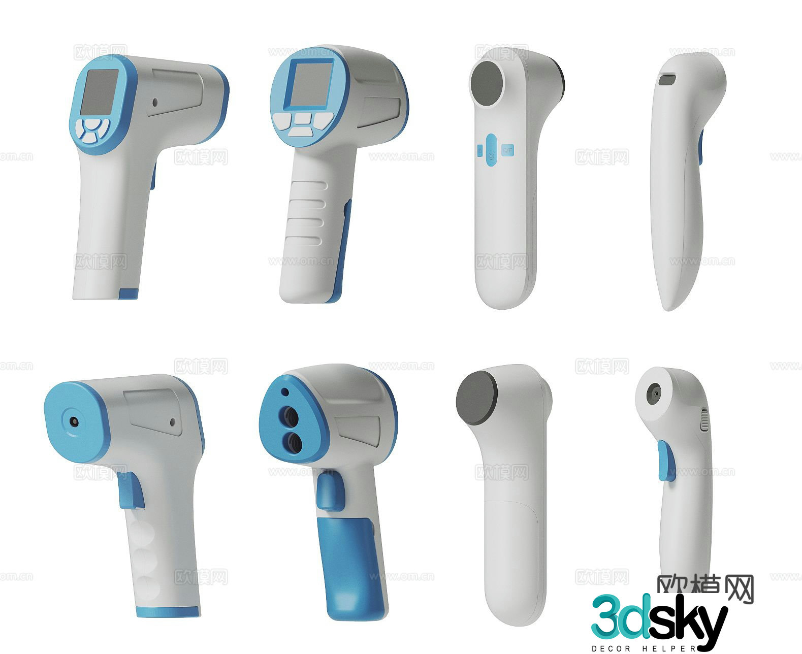 Handheld thermometer gun 3d model