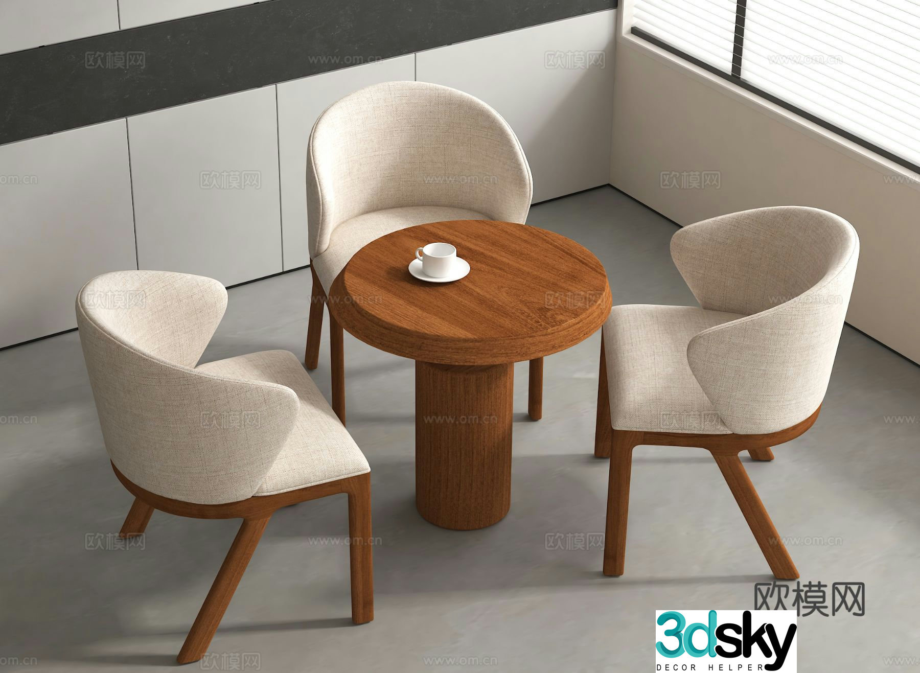 Modern negotiation tables and chairs leisure tables and chairs coffee tables and chairs 3D model