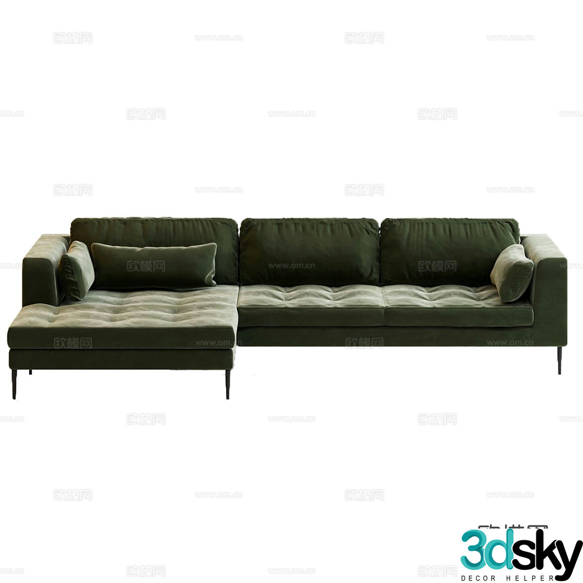 Nordic corner sofa multi-person sofa 3d model
