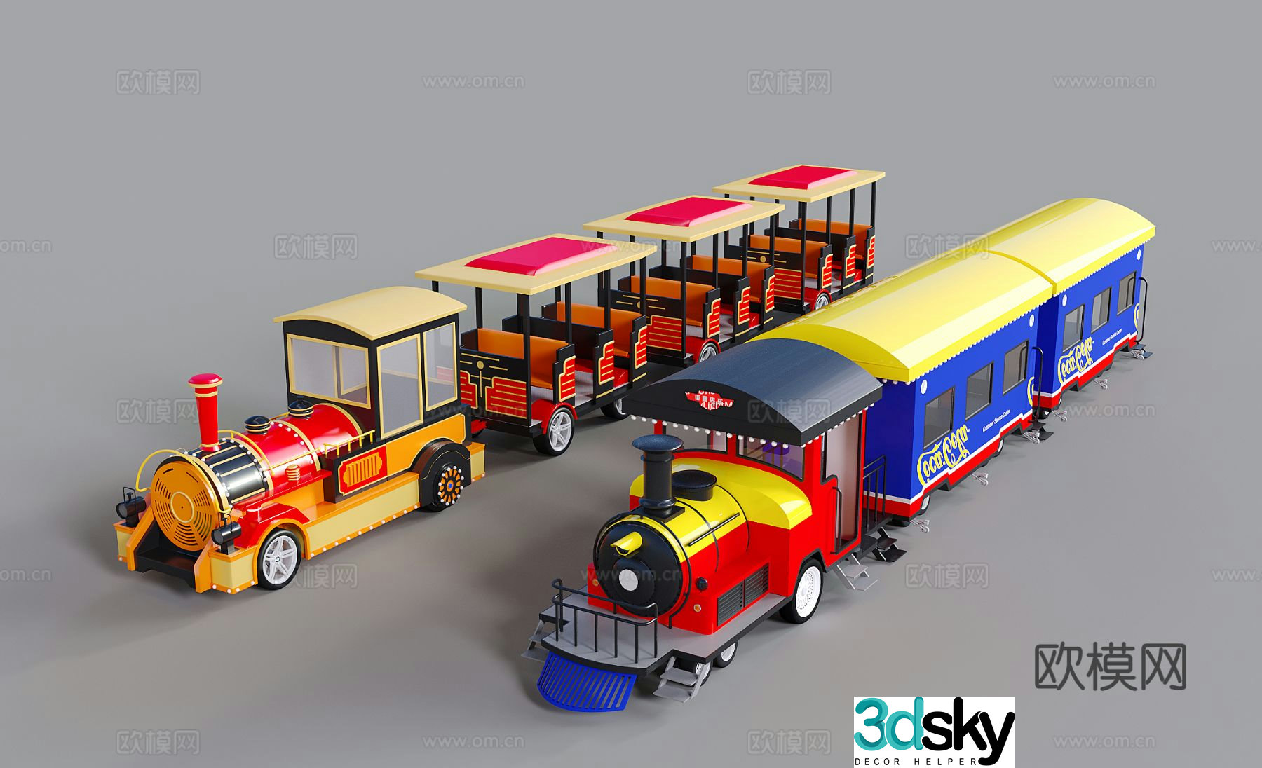 Children's train, sightseeing train, small train, sightseeing bus 3D model