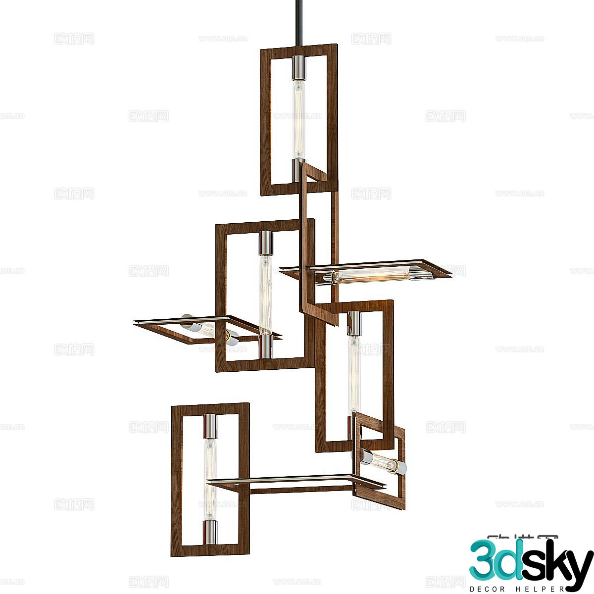 Wabi-sabi chandelier hall chandelier 3d model