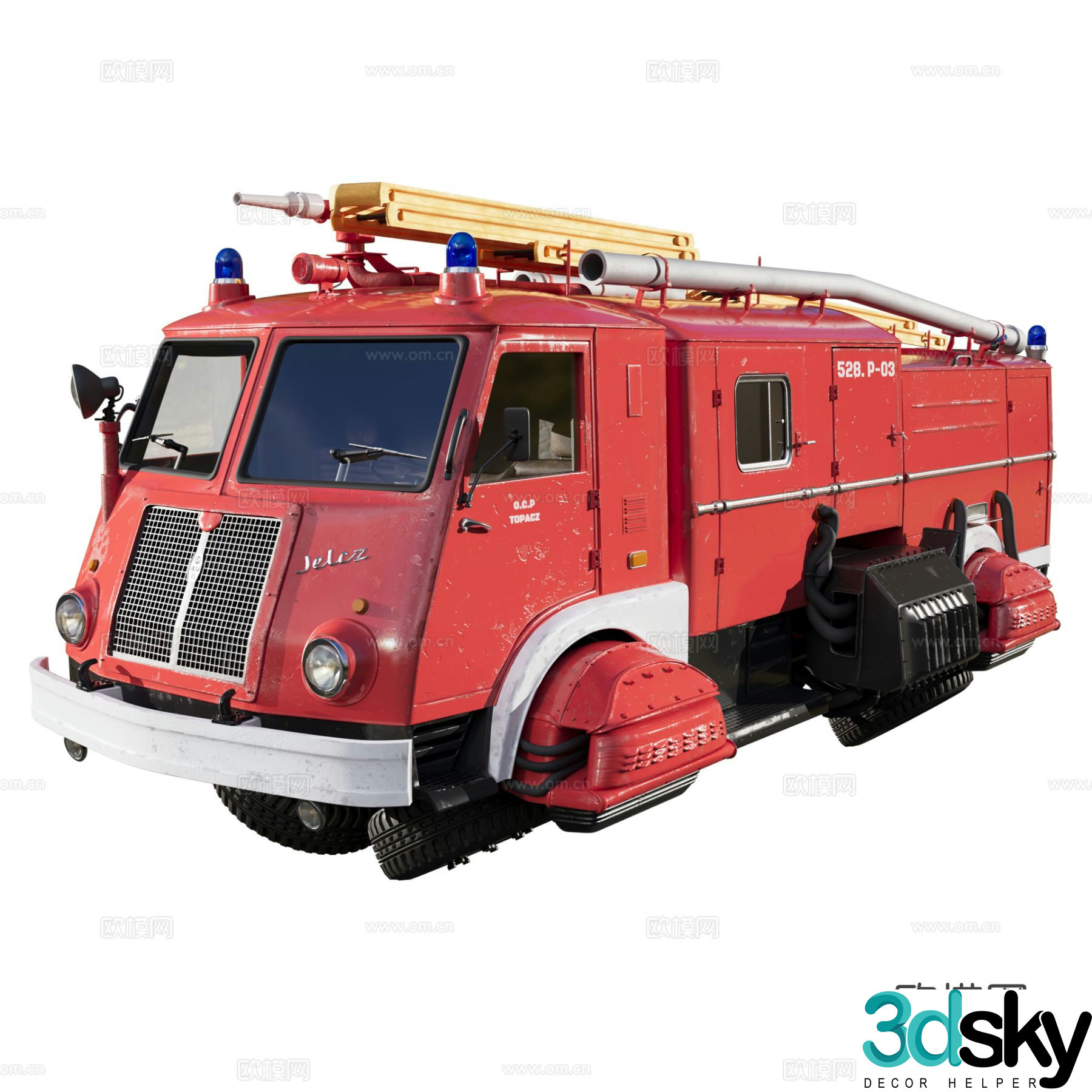 fire truck futuristic fire truck sci-fi fire truck 3d model