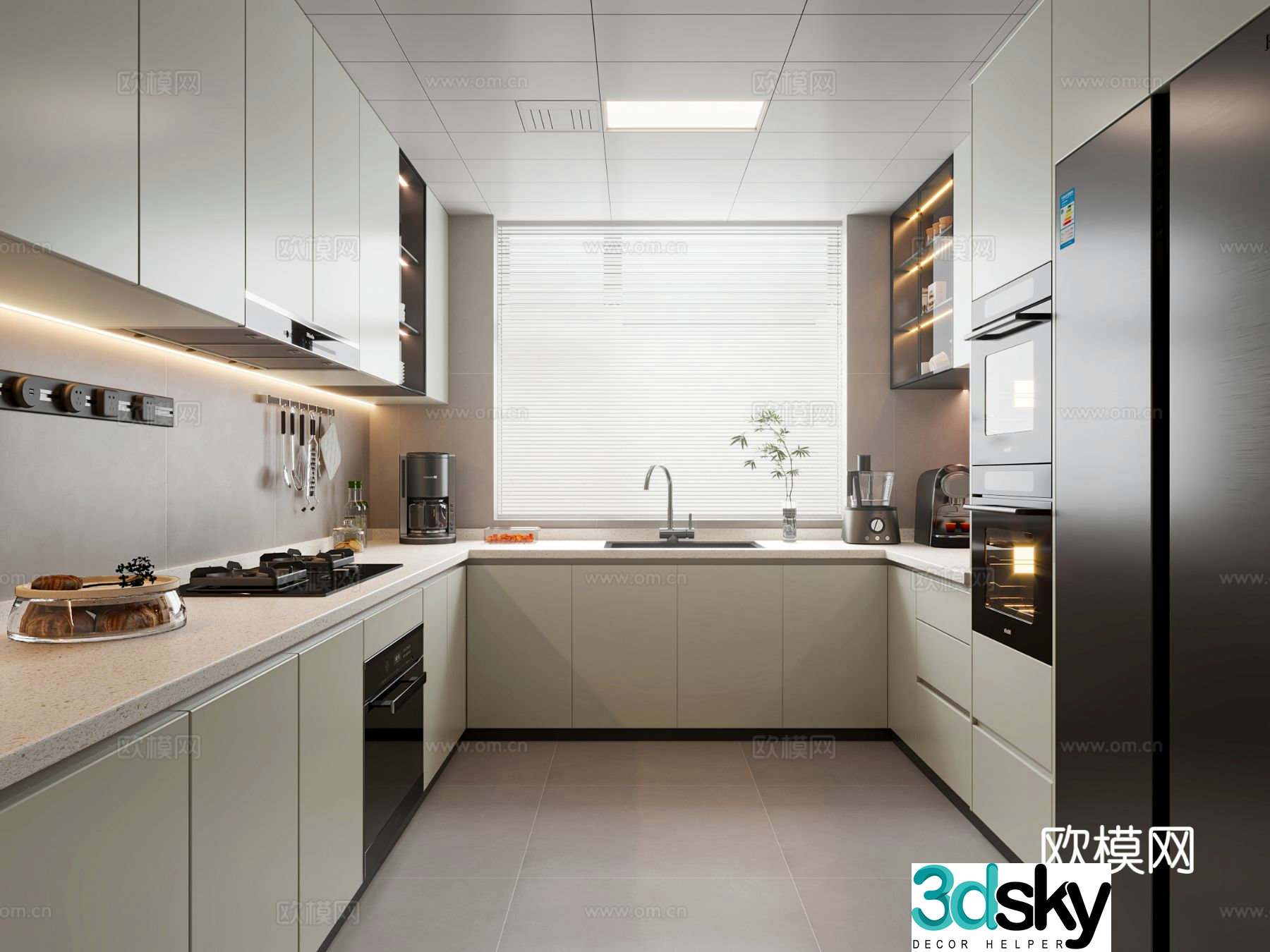 modern kitchen cabinet 3d model