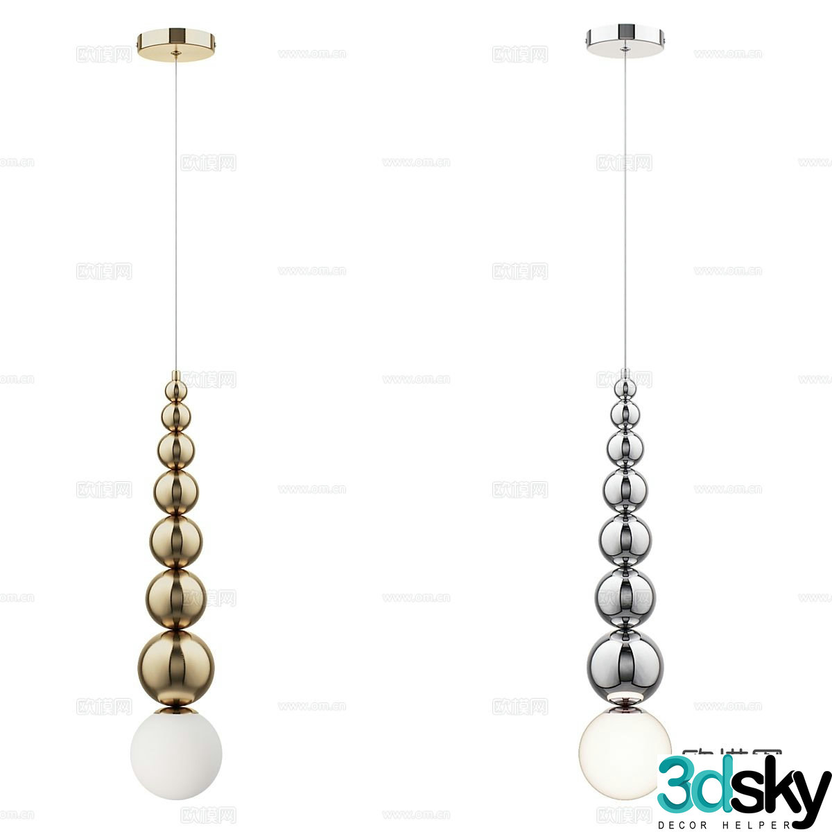 Light luxury chandelier beaded small chandelier 3d model