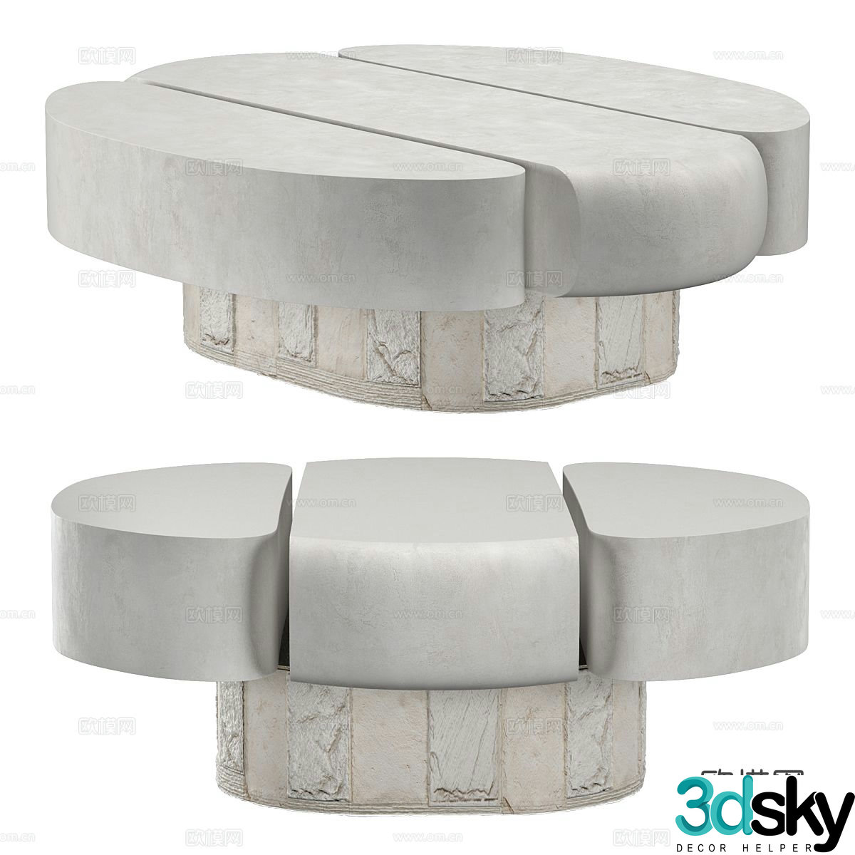 Wabi-sabi style coffee table 3d model