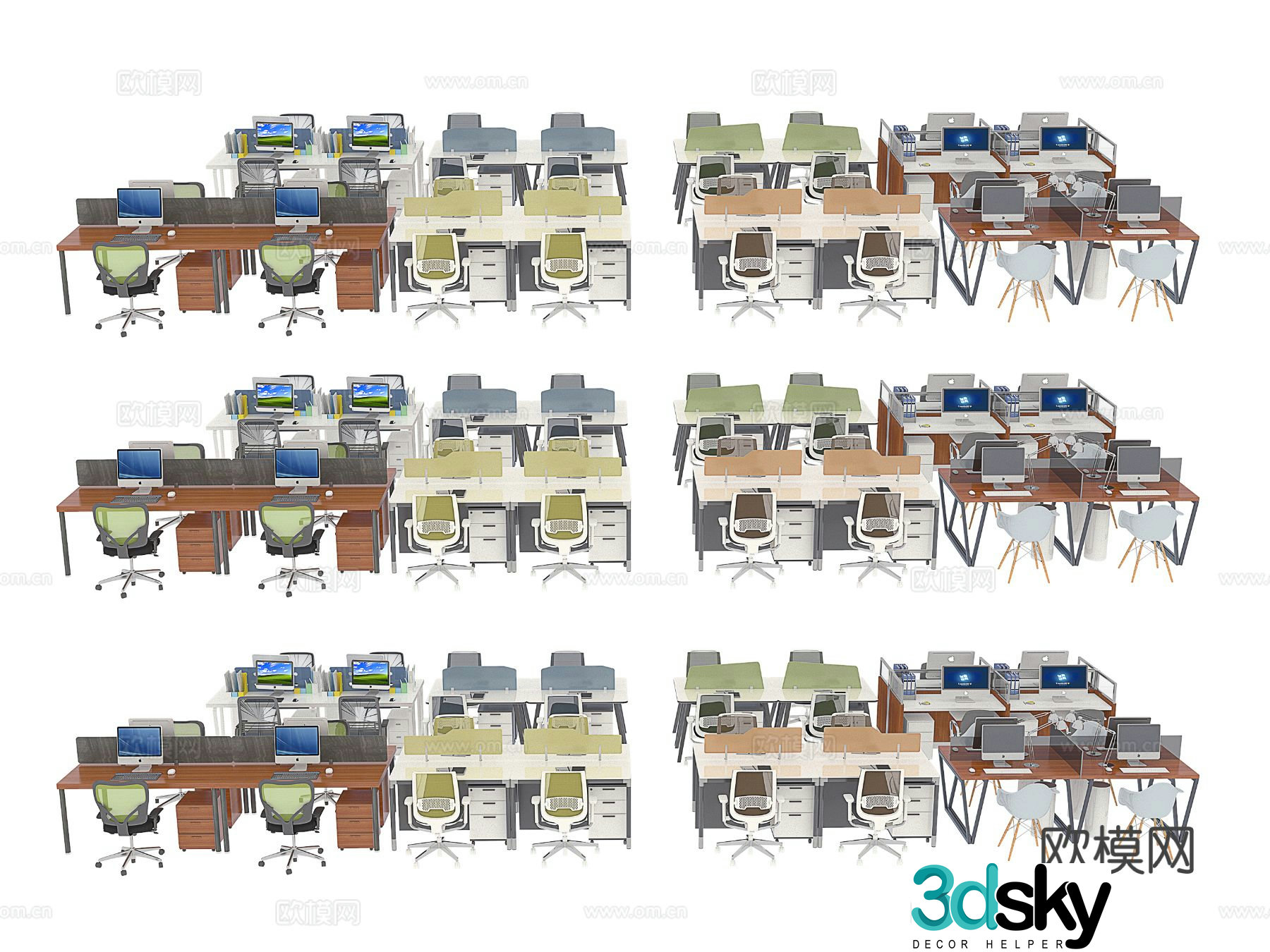 desk post workstation 3d model