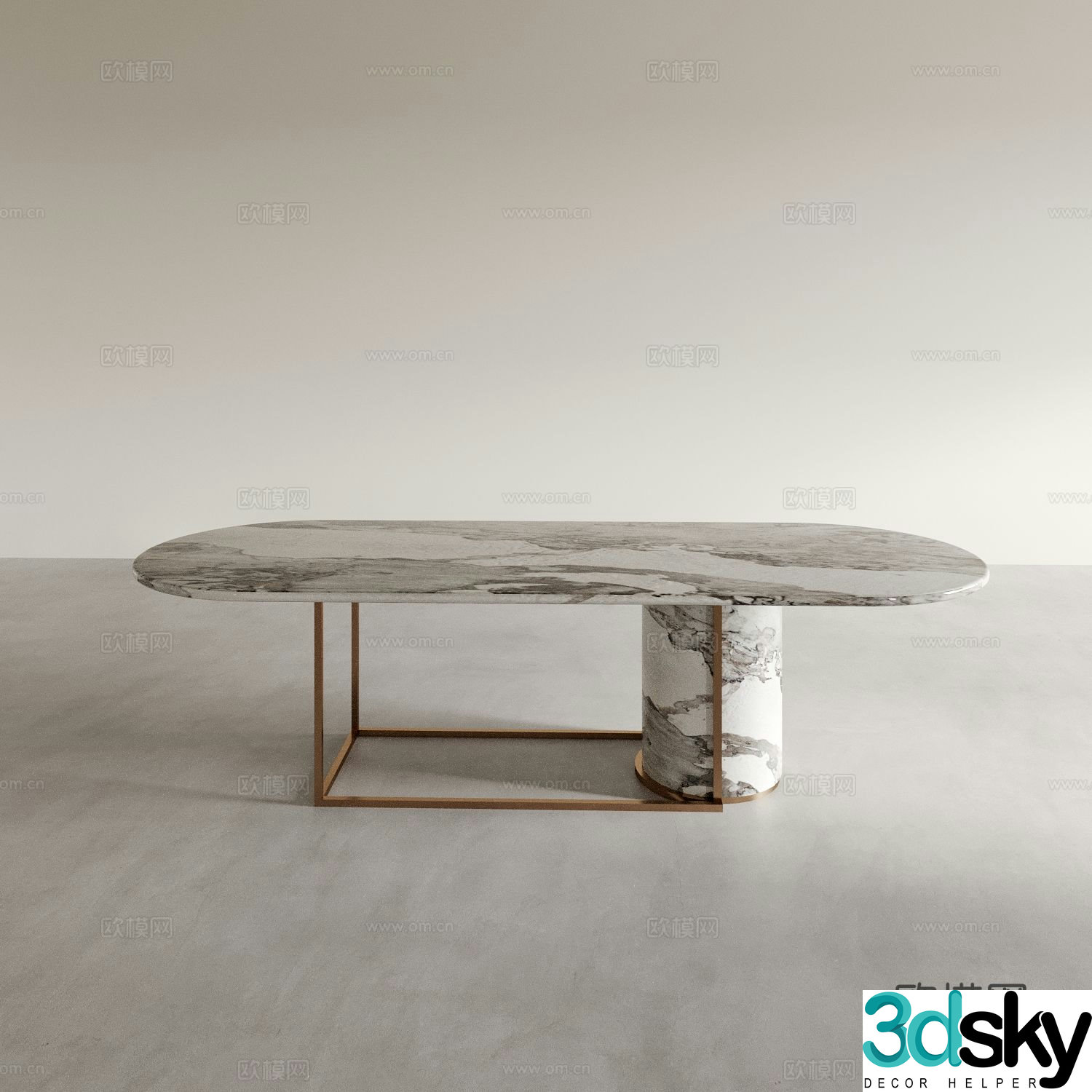 Italian dining table marble dining table 3d model