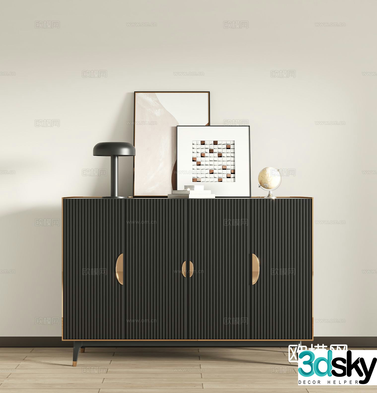 Modern entryway cabinet side cabinet 3d model