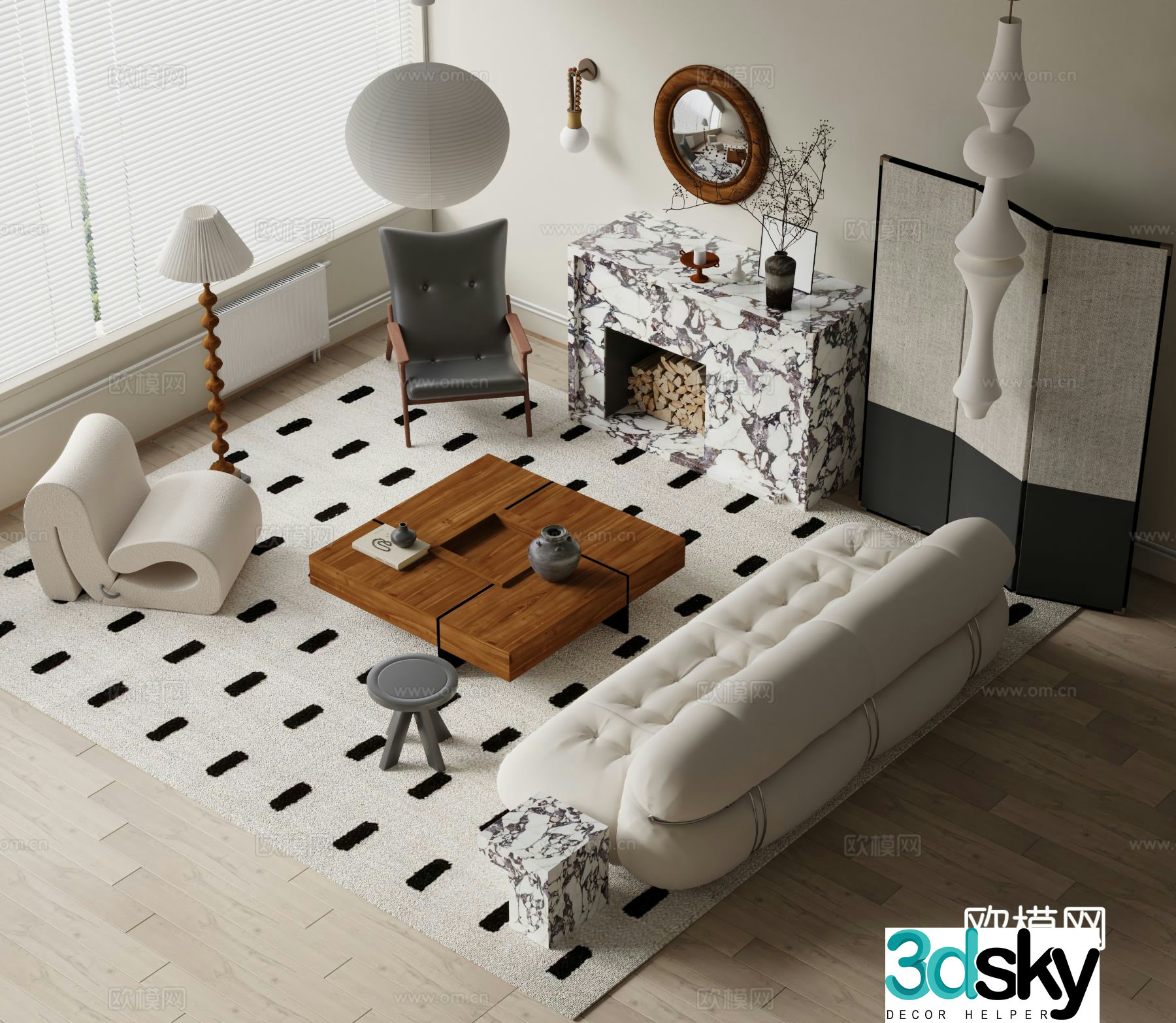 Wabi Sabi modular sofa 3d model