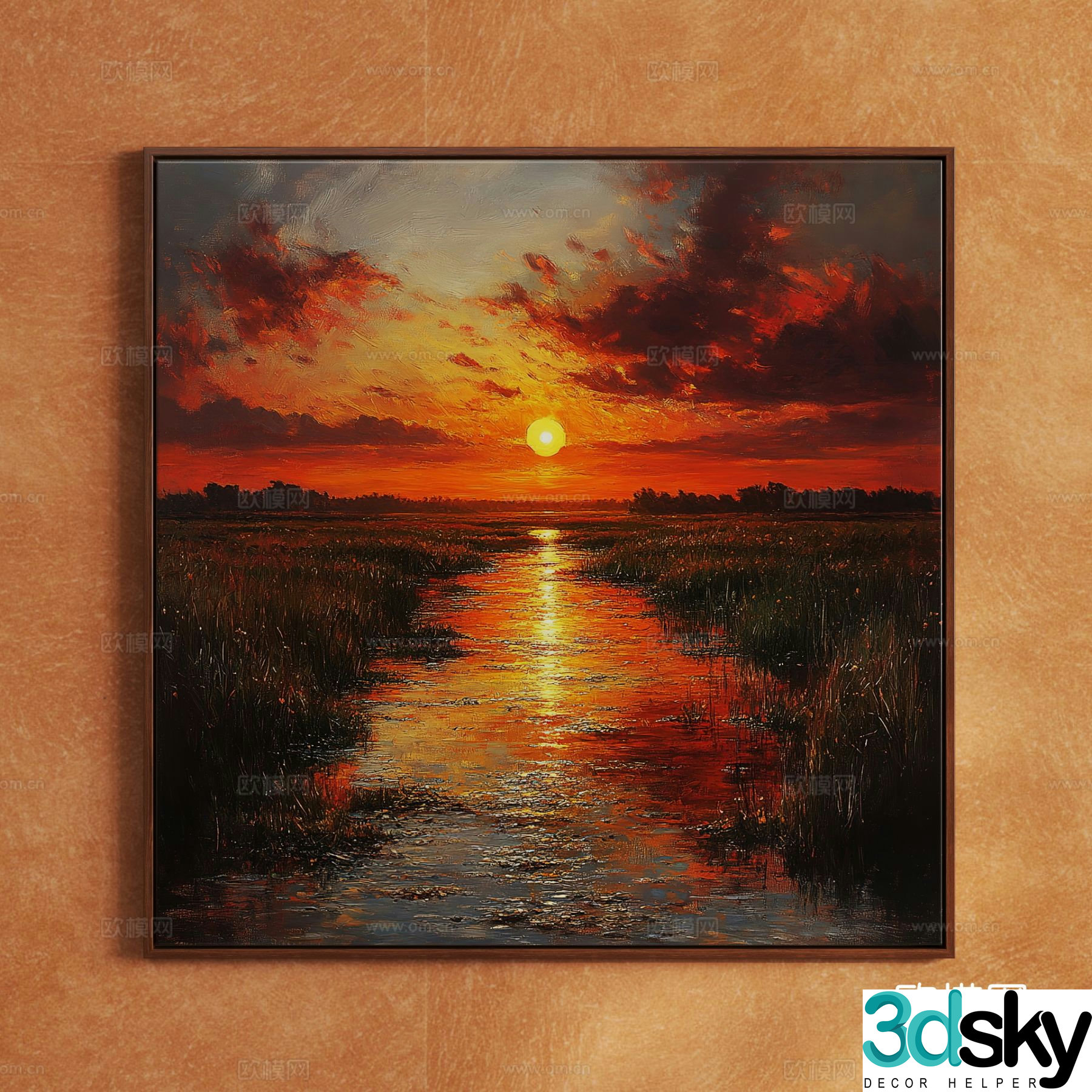 Modern creative oil painting art painting decorative painting 3D model