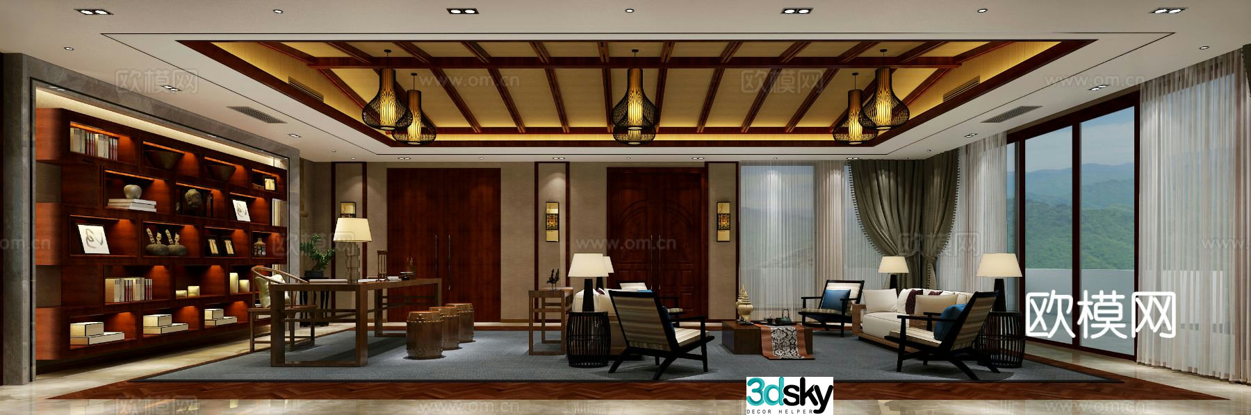New Chinese style living room 3d model
