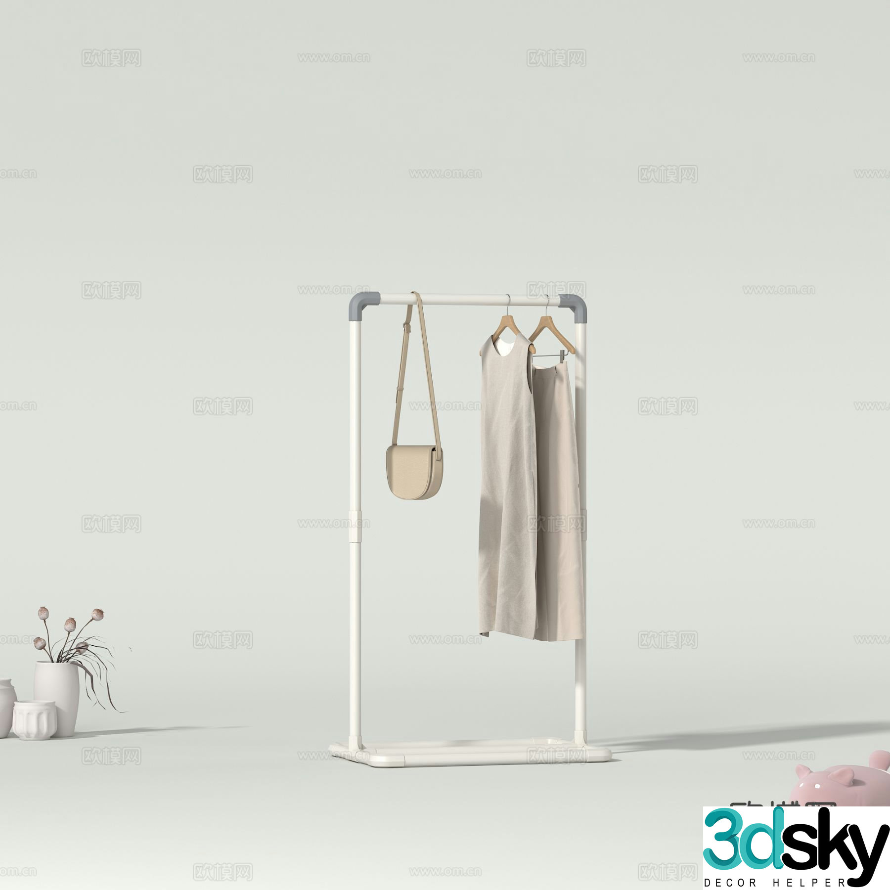 Modern minimalist clothes hanger 3d model