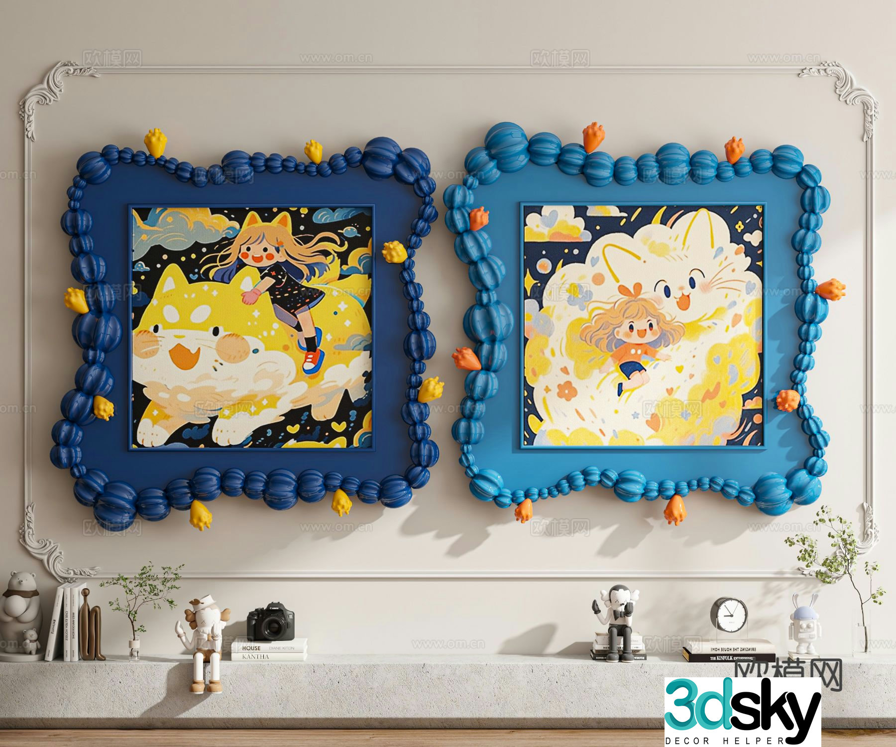 Dopamine children’s hanging painting decorative painting 3D model