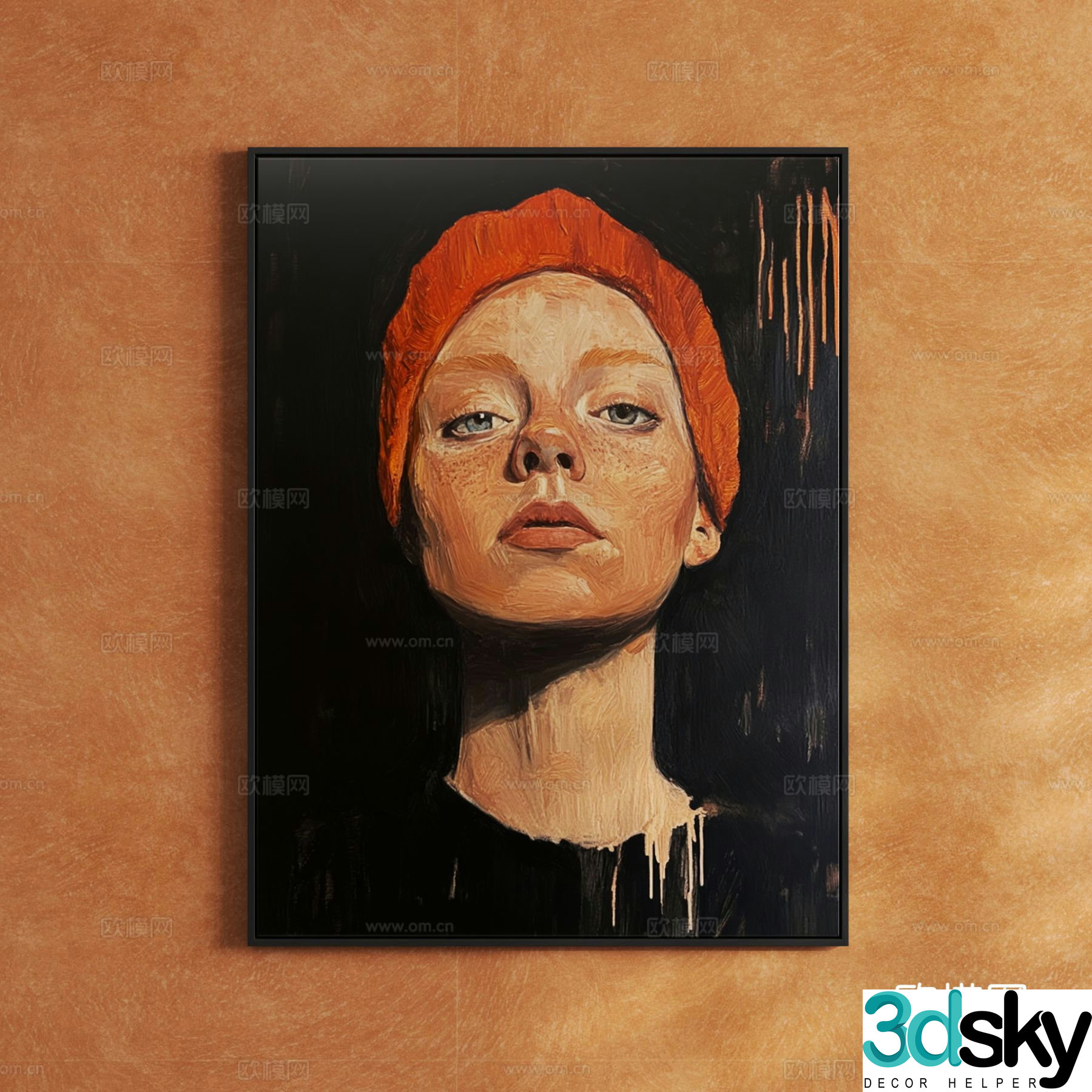 Modern creative oil painting art painting decorative painting 3D model
