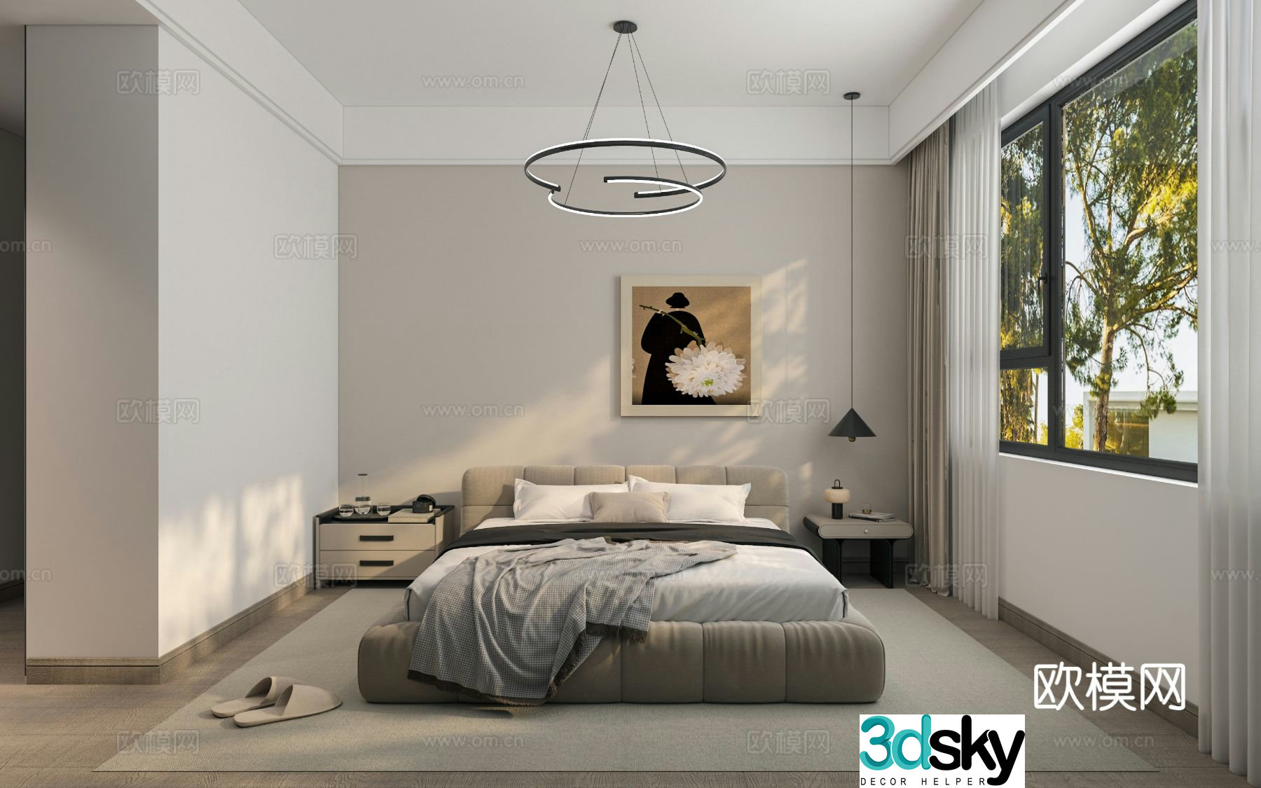 Modern bedroom master bedroom 3d model