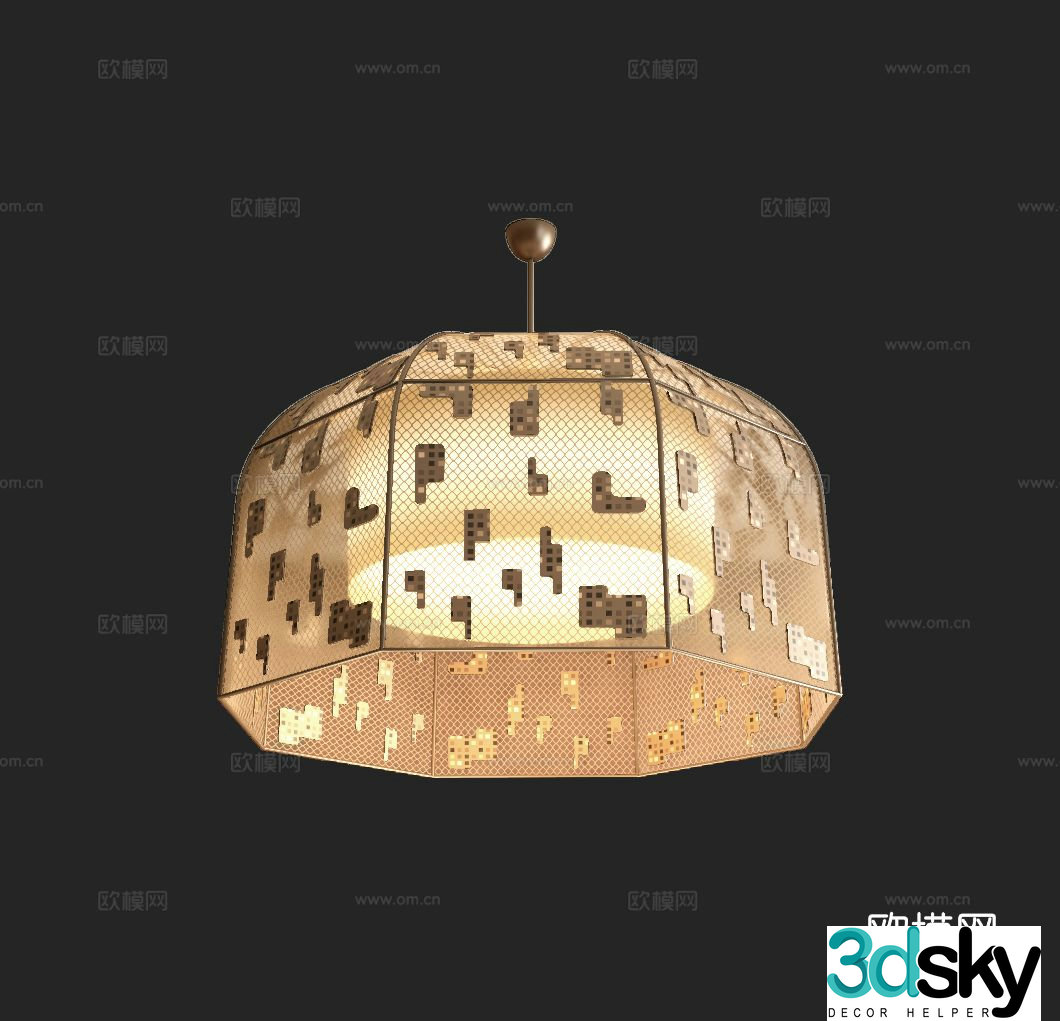 Light luxury hall chandelier 3D model